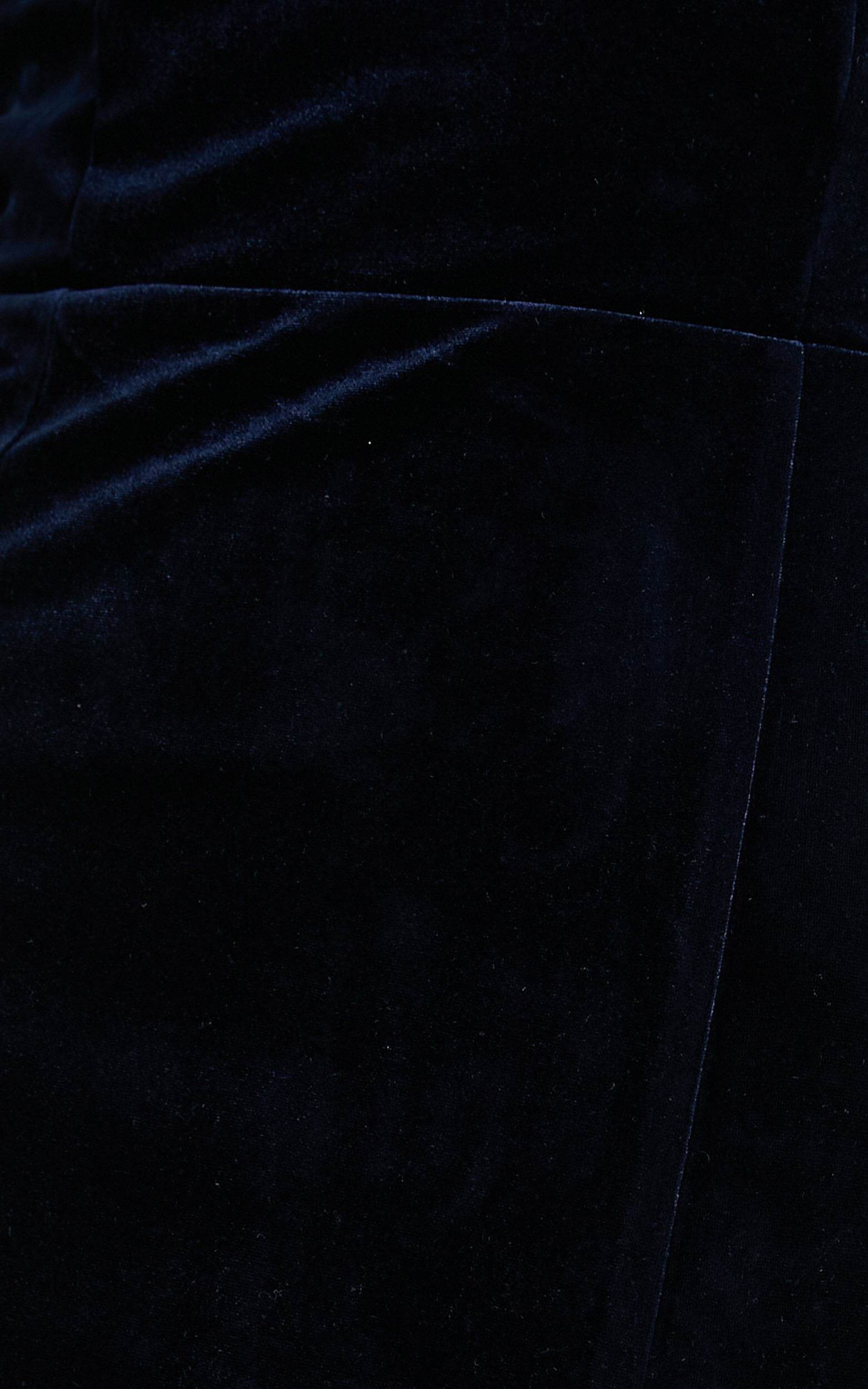 Diamona Midi Dress - Velvet Thigh Split V Neck Dress in Navy