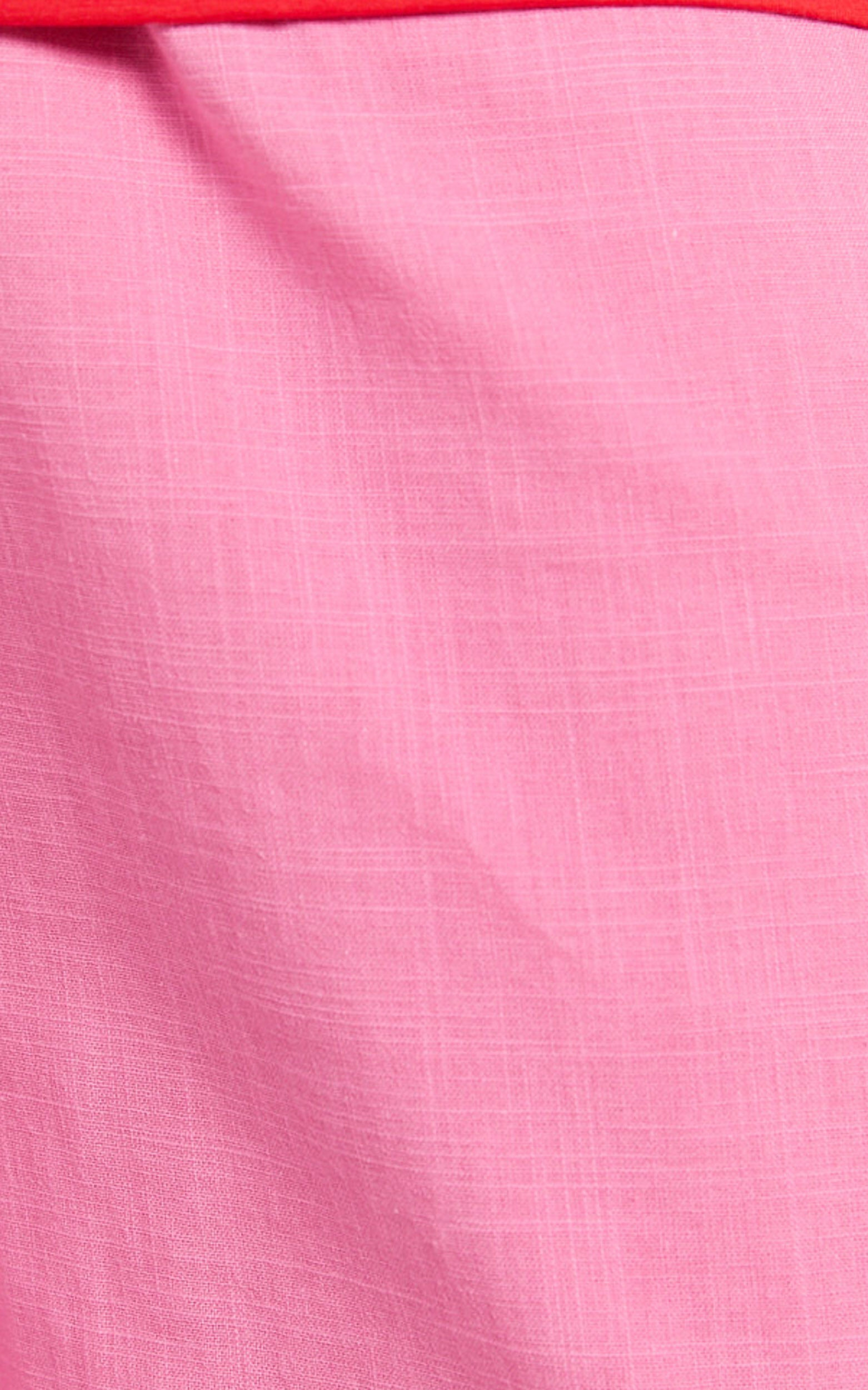 Editha Two Piece Set - Chilli Margs Oversized Tee and Stripe Pant Set in Red/Pink