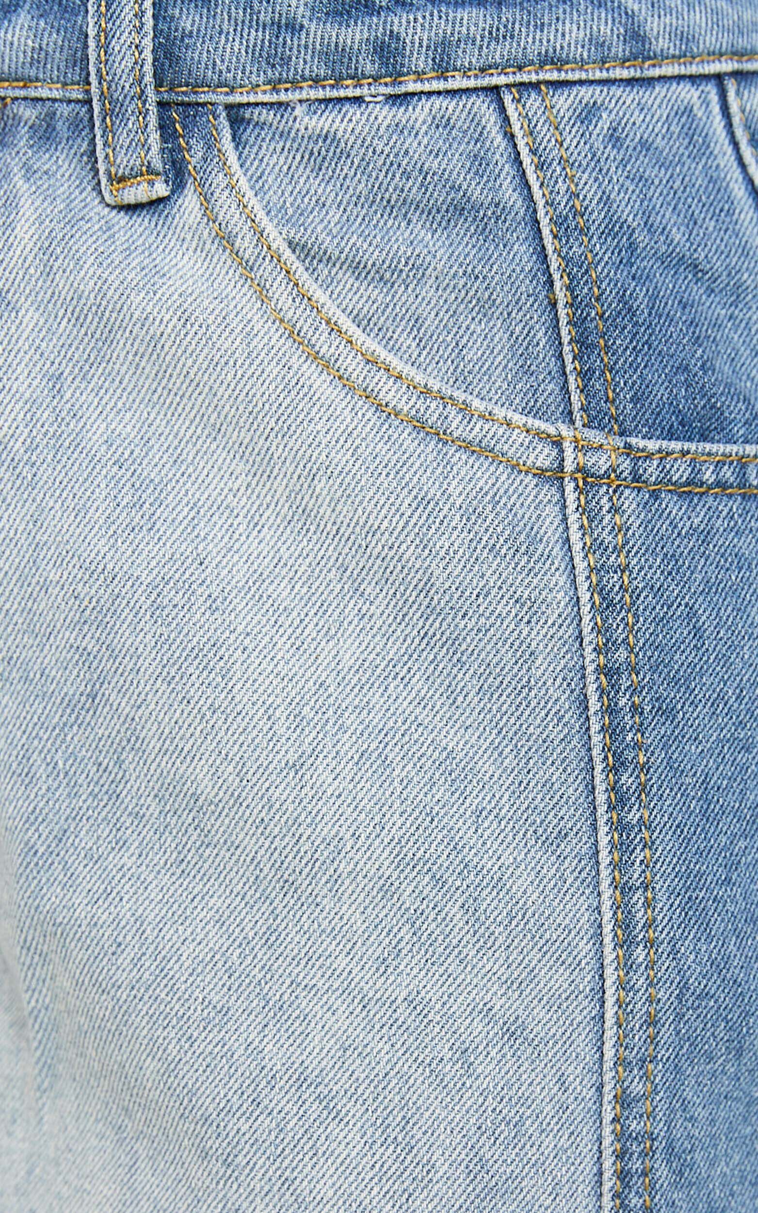 Becca Jeans - Two Tone Mid Rise Cropped Denim Jeans in Mid Blue