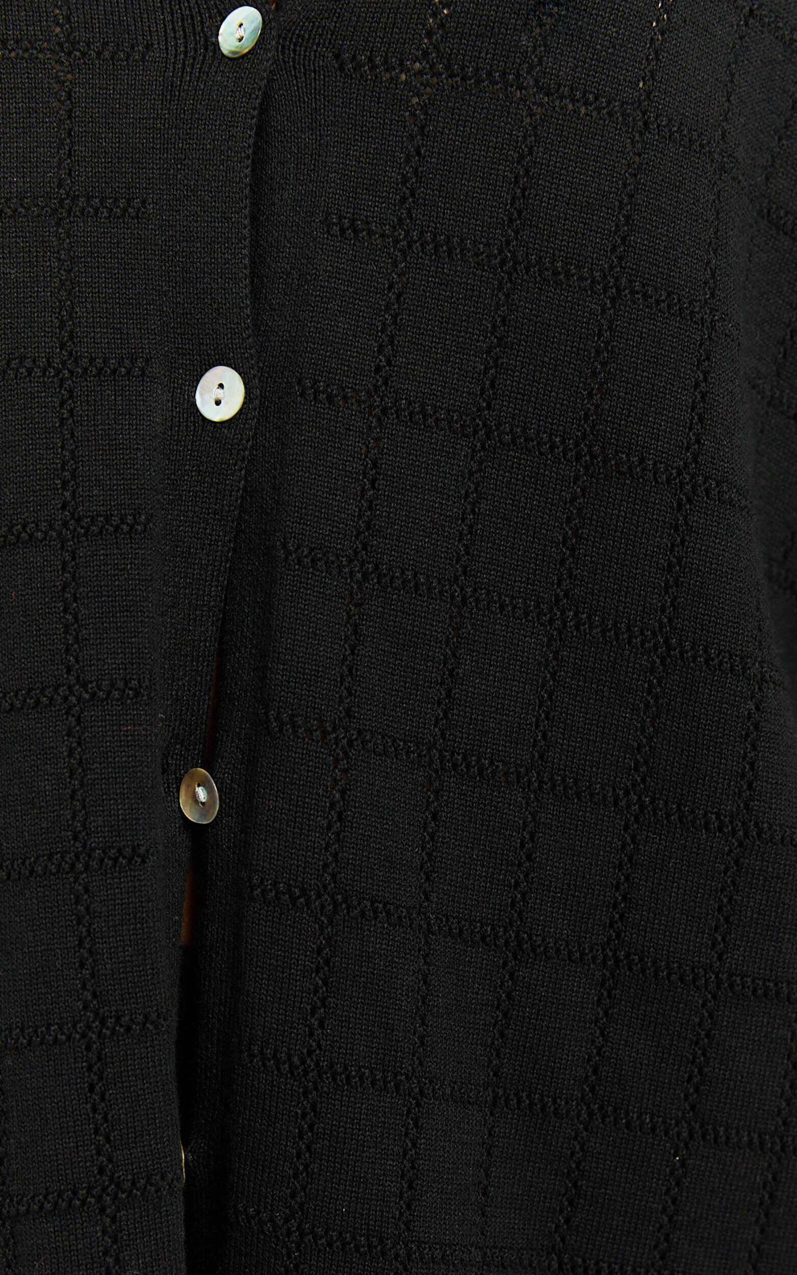 Tommy Two Piece Set - Knit Button Through Top and Pants Two Piece Set in Black