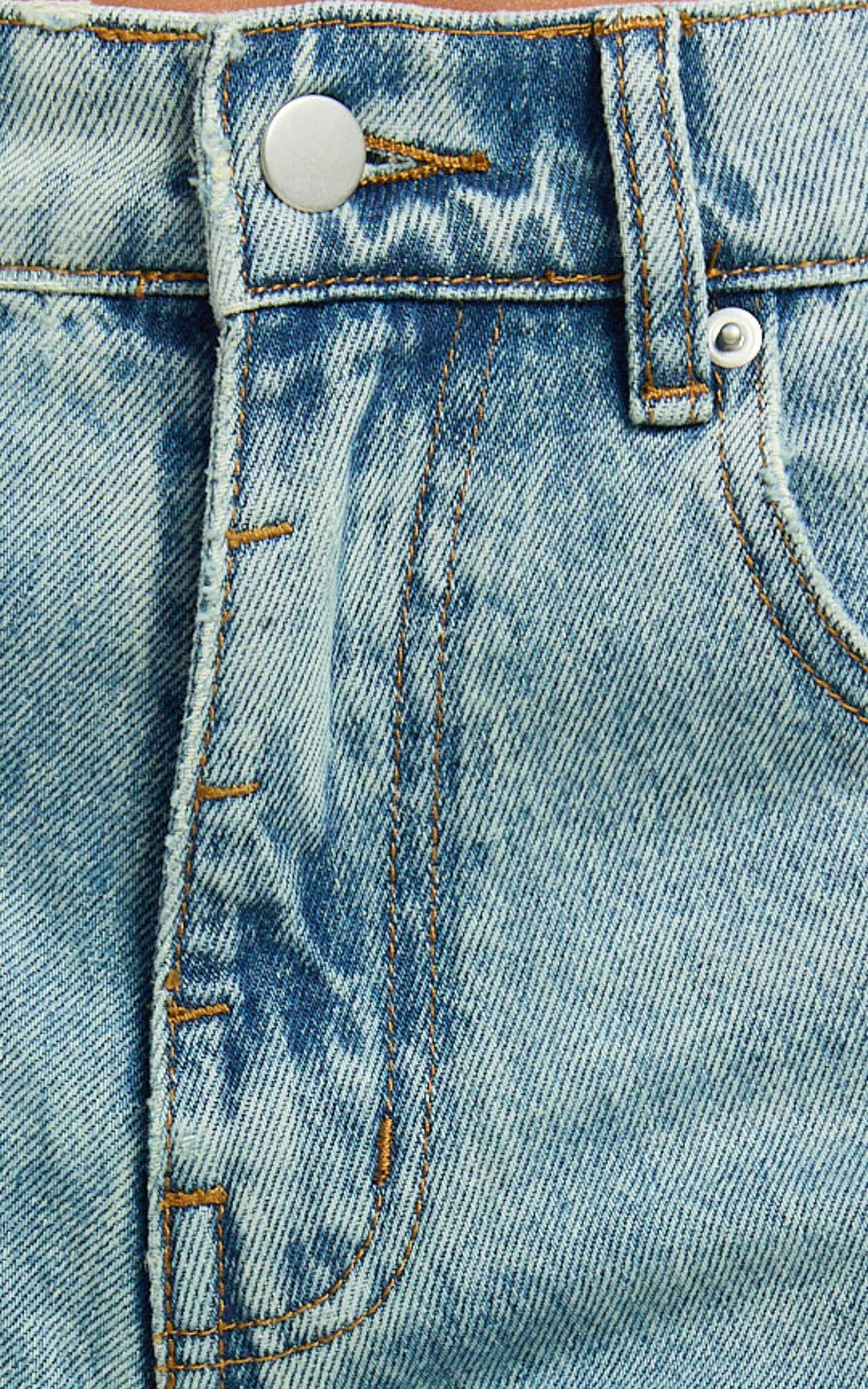 Ada Jeans - Mid Waisted Recycled Denim Horseshoe Jeans in Mid Blue Wash