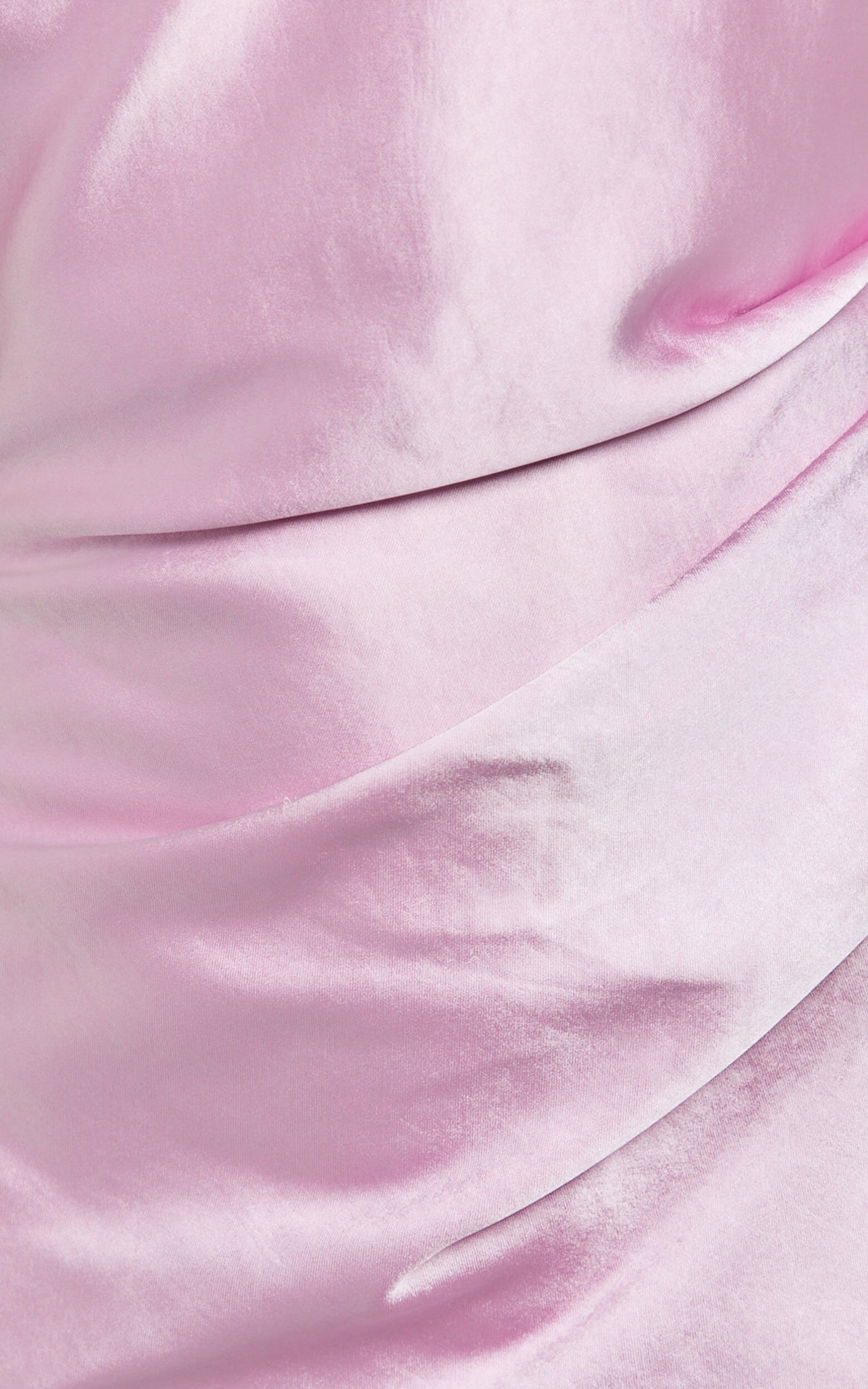 Glenda Midi Dress - Satin Strapless Side Split Dress in Pink