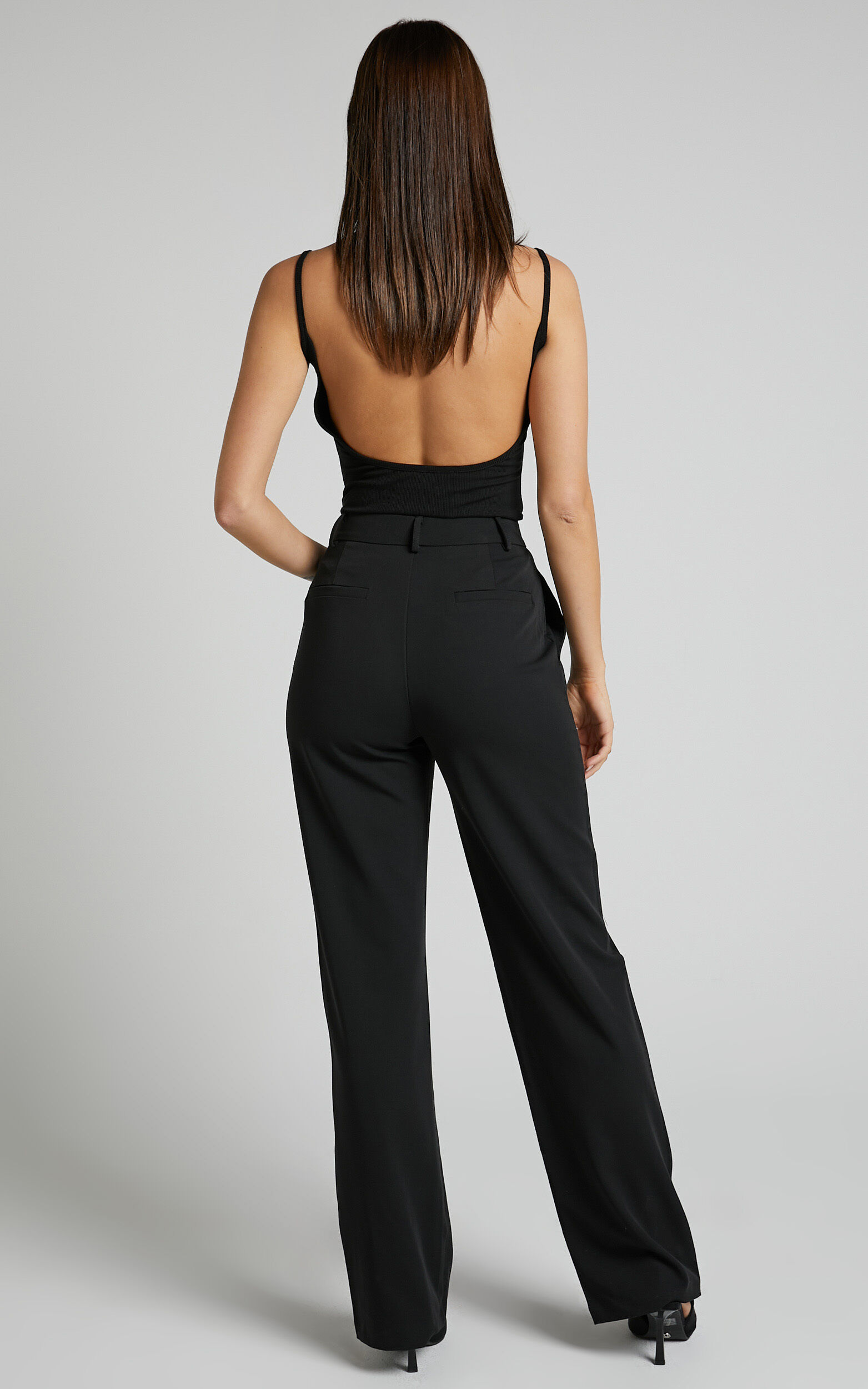 Lorcan Pants - High Waisted Tailored Pants in Black