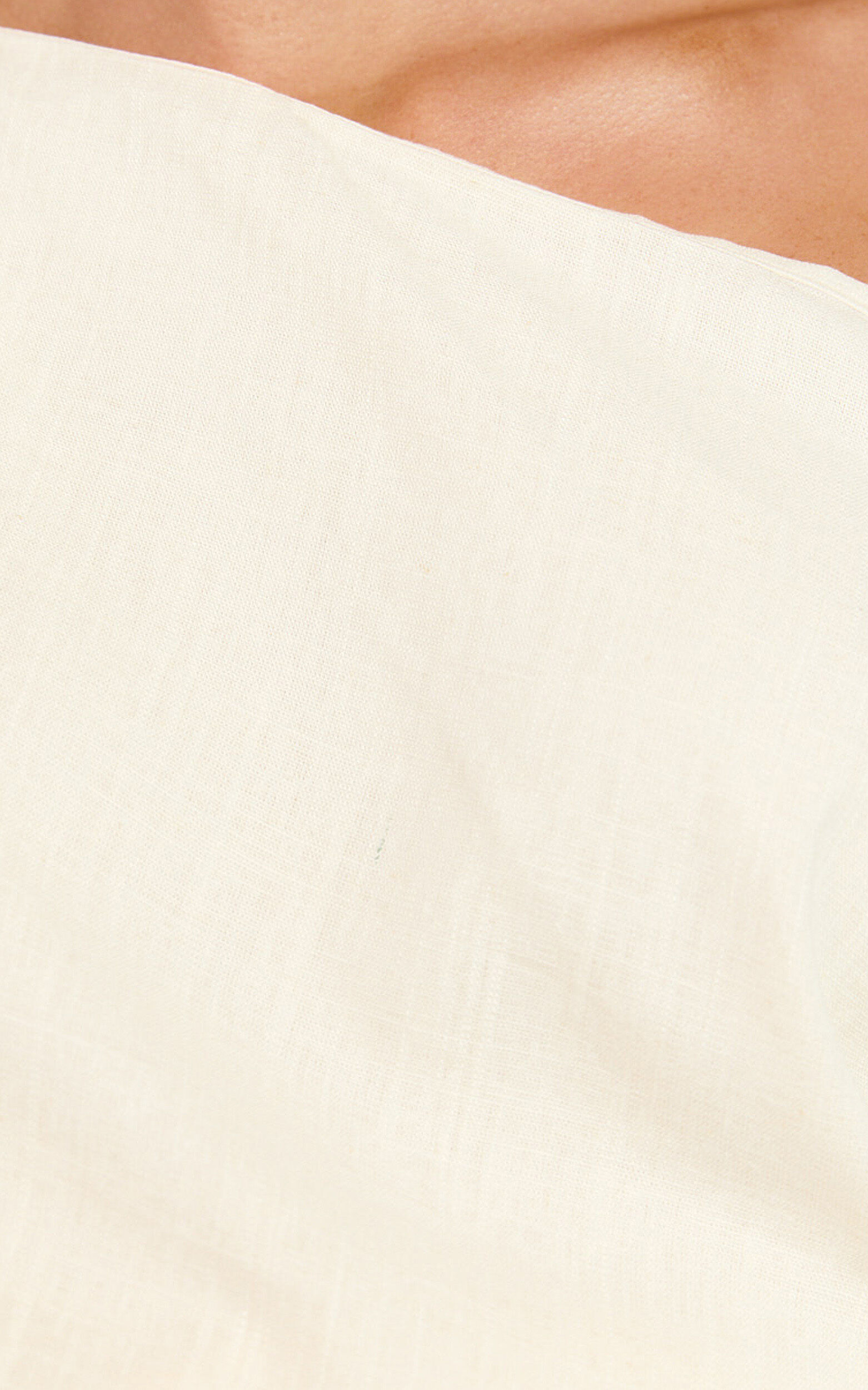 Collins Linen Top - Draped Asymmetrical Neckline Top in Stone