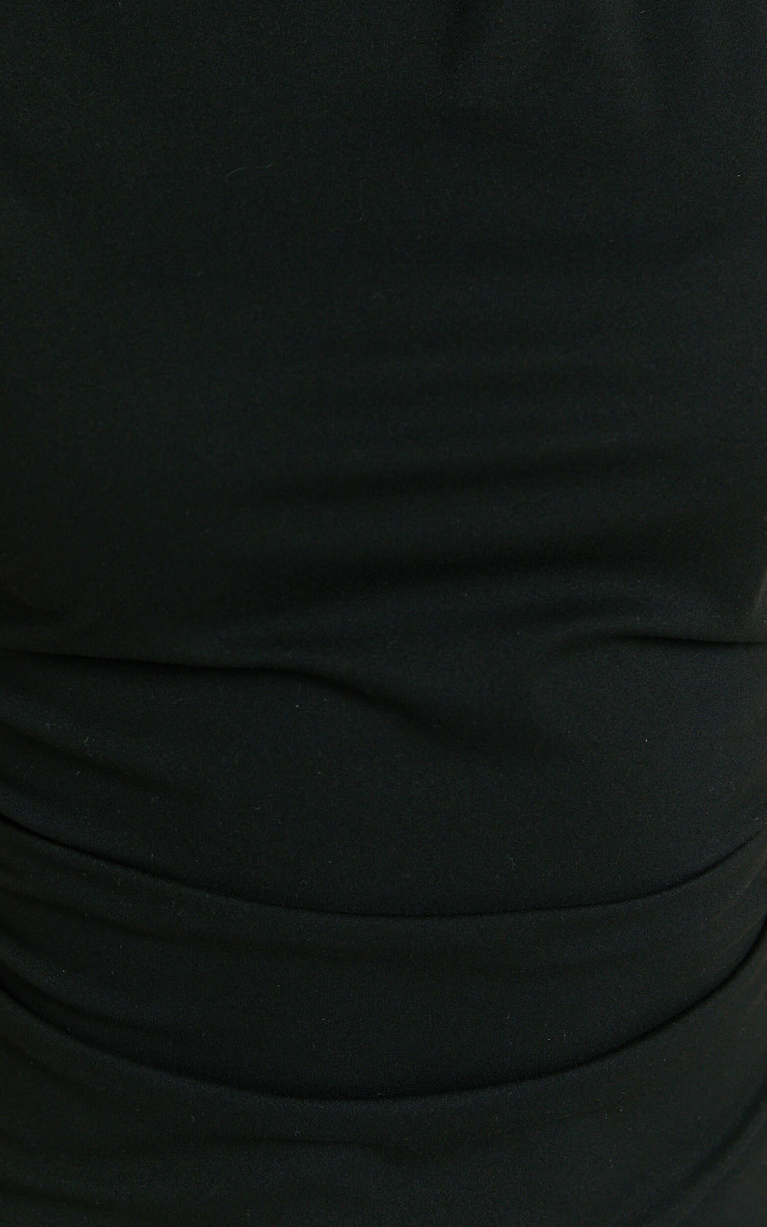 Carleigh Mini Dress - High Neck Ruched Bodycon Dress in Black