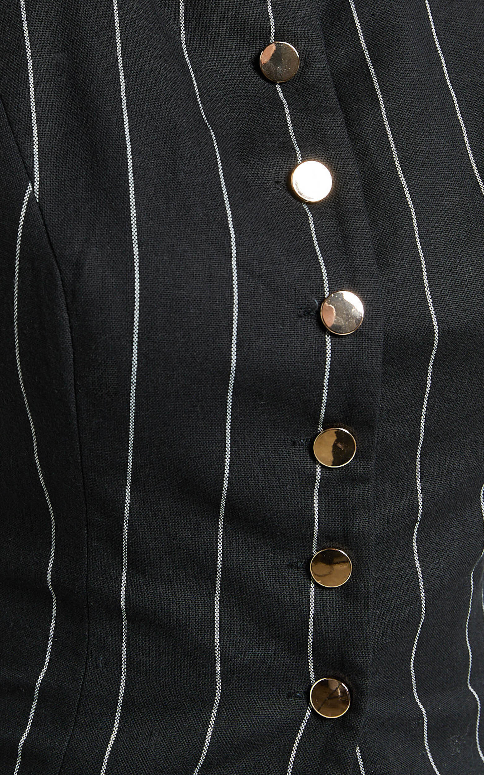 Calvin Two Piece Set - Tailored Scoop Neck Vest Top and A Line Mini Skirt Set in Black