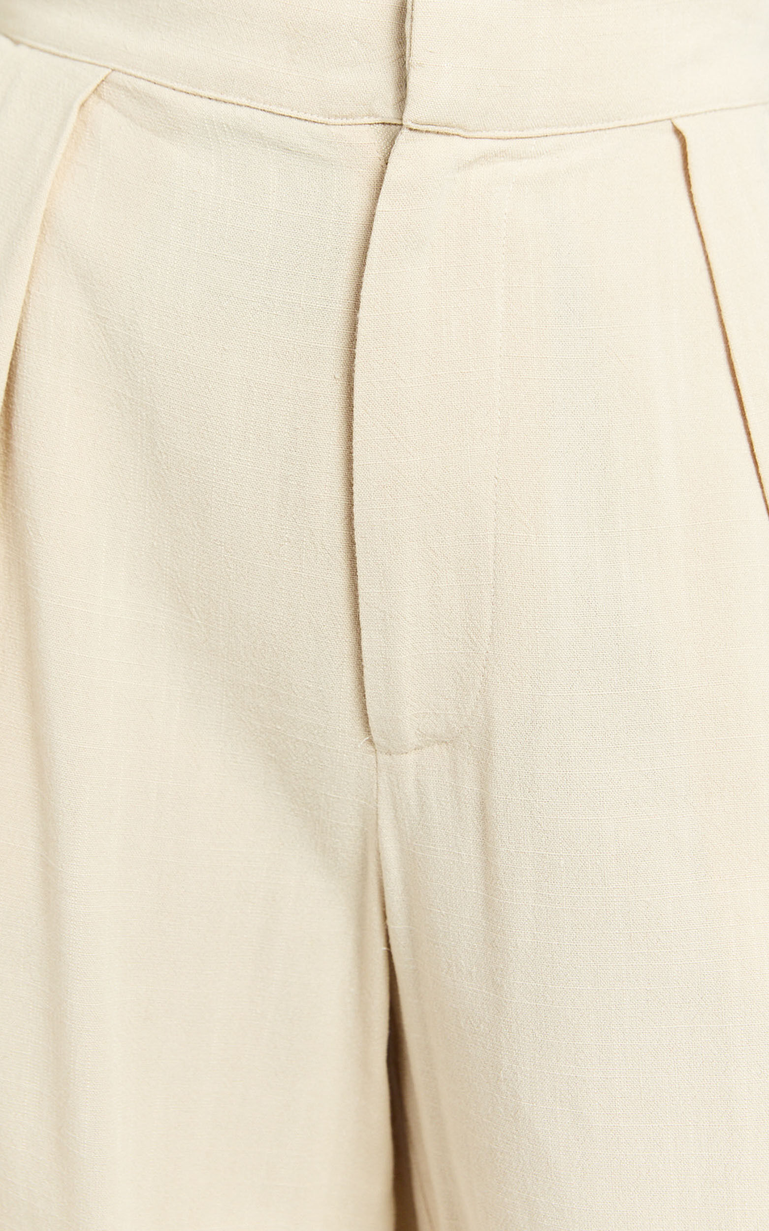 Hermione Linen Pants - High Waist Wide Leg Pleated Palazzo Pants in Natural