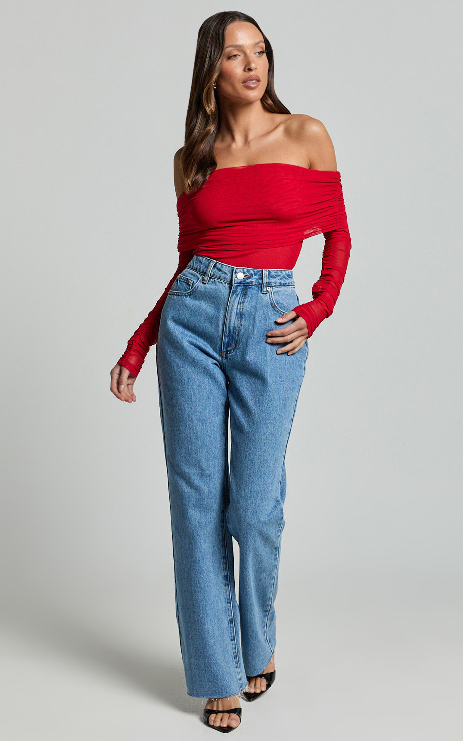 Dexter Jeans - High Waisted Straight Leg Denim Jeans in Blue