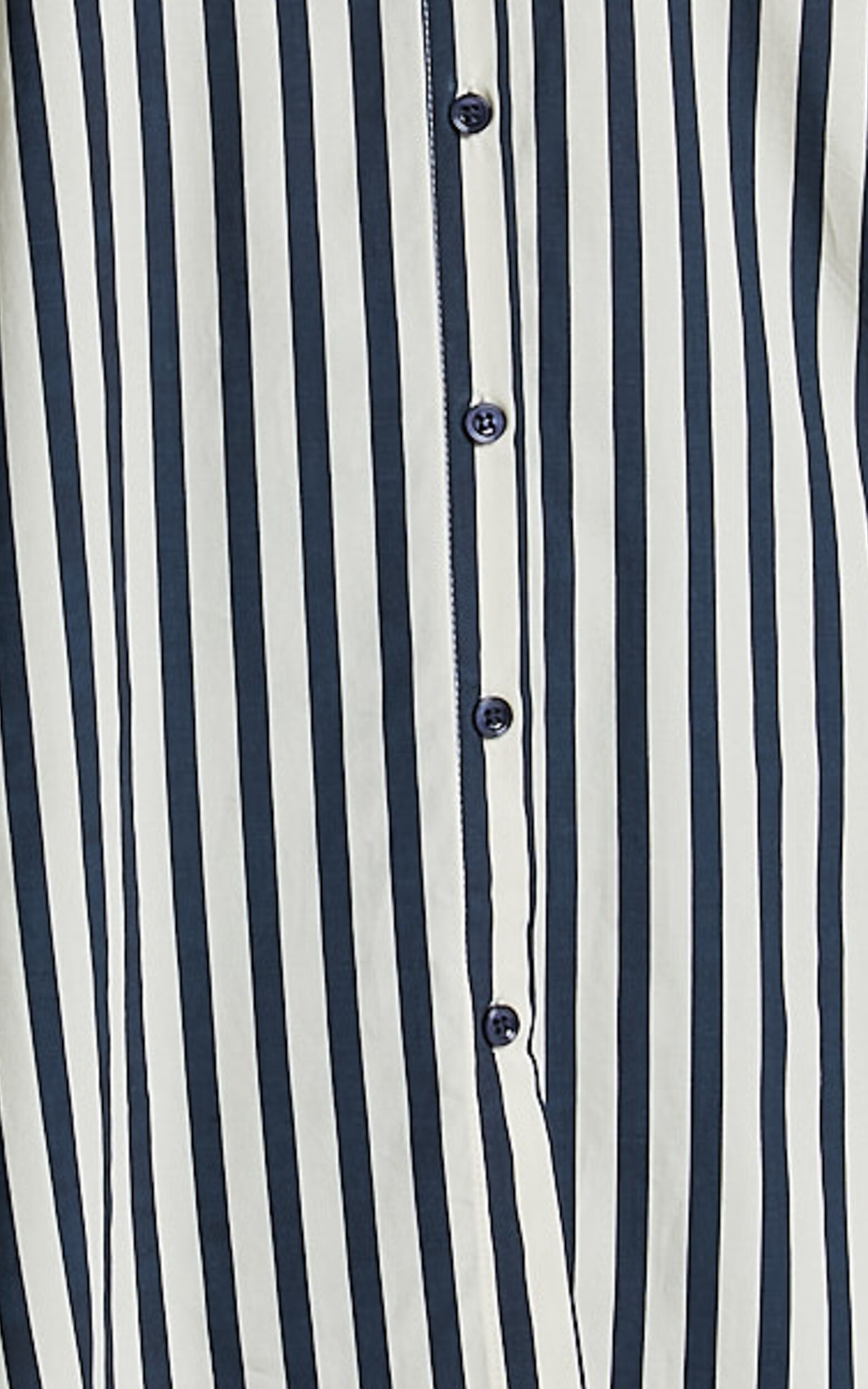 Anderson Top - Collared Long Sleeve Shirt in Navy Stripe