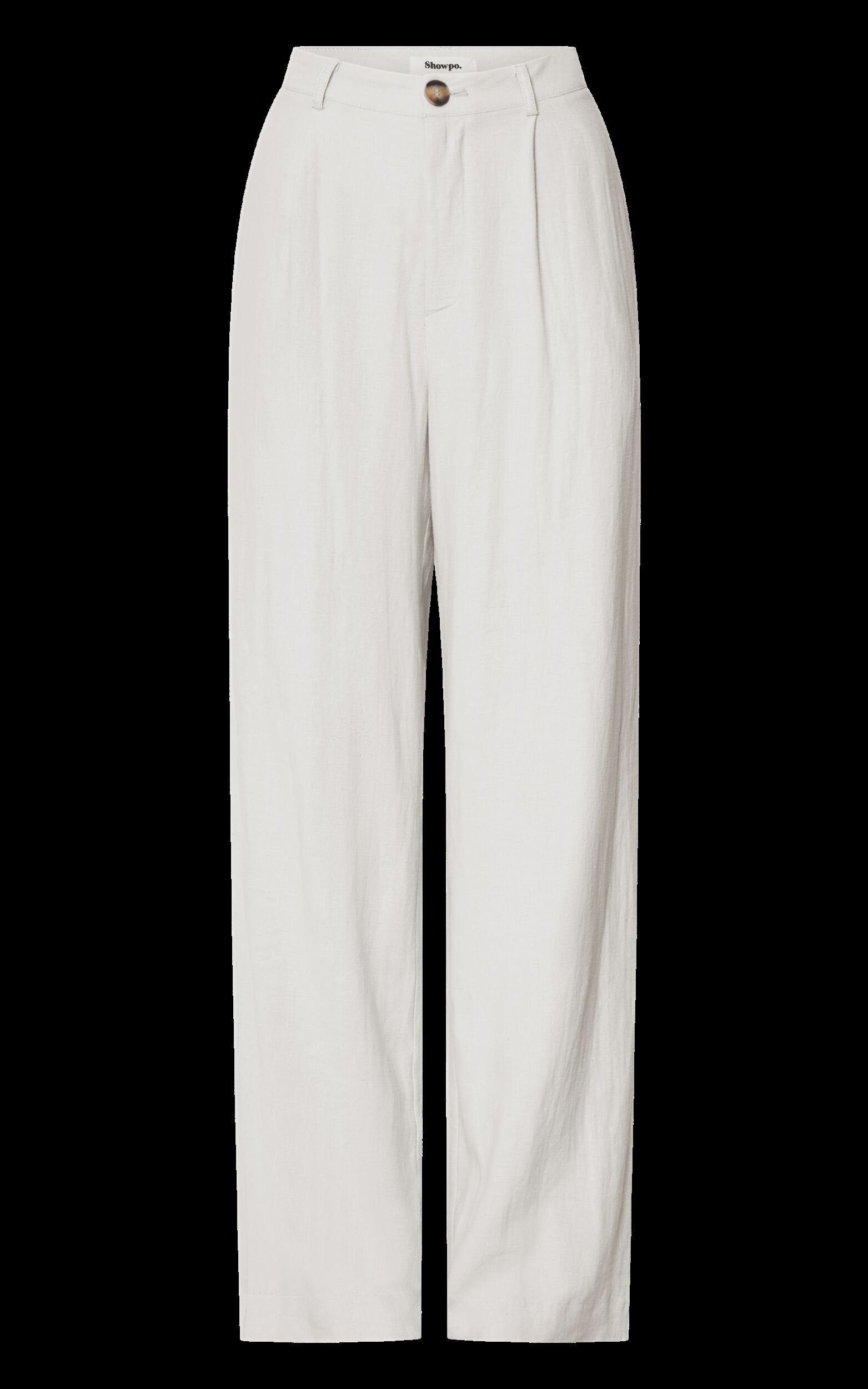 Bree Pants - Linen Mid Rise Relaxed Straight Leg Tailored Trousers in White
