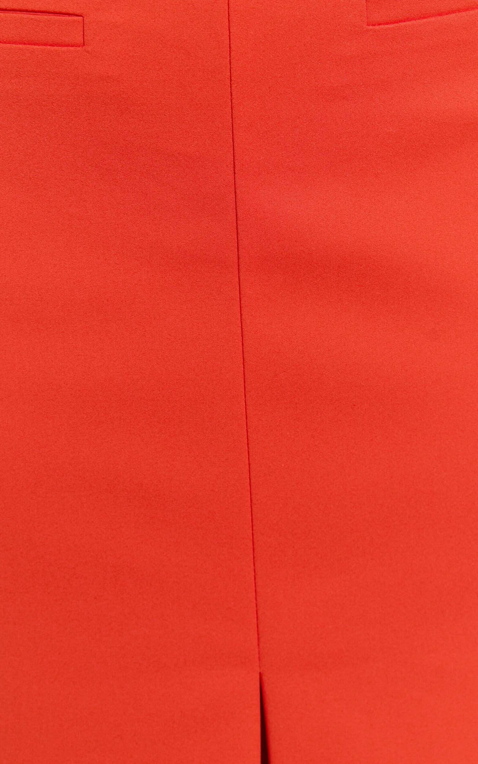 Kai Midi Skirt - Mid Waisted Front Split Fitted Skirt in Orange
