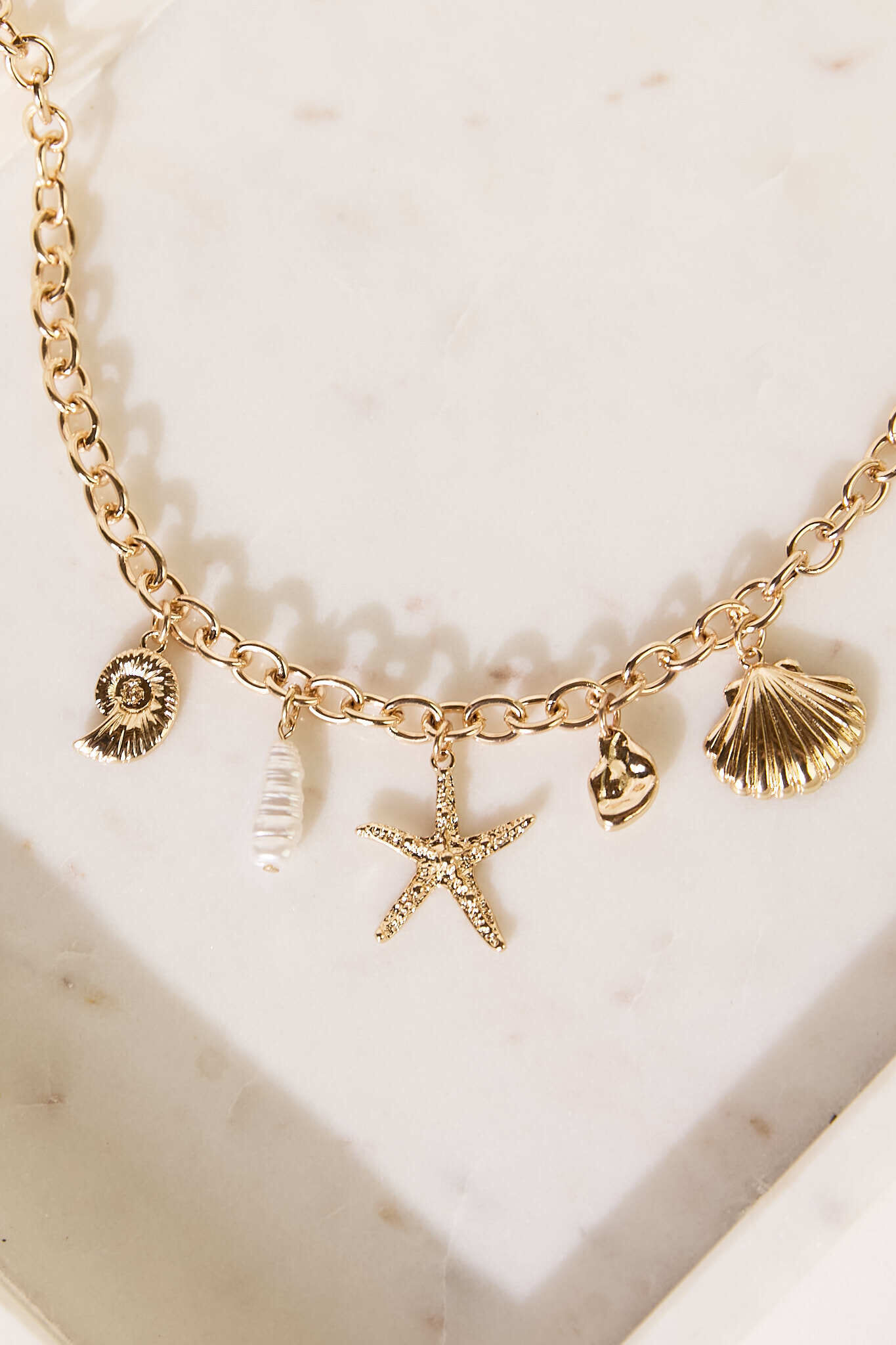 Jackie Necklace - Starfish Charm Necklace in Gold