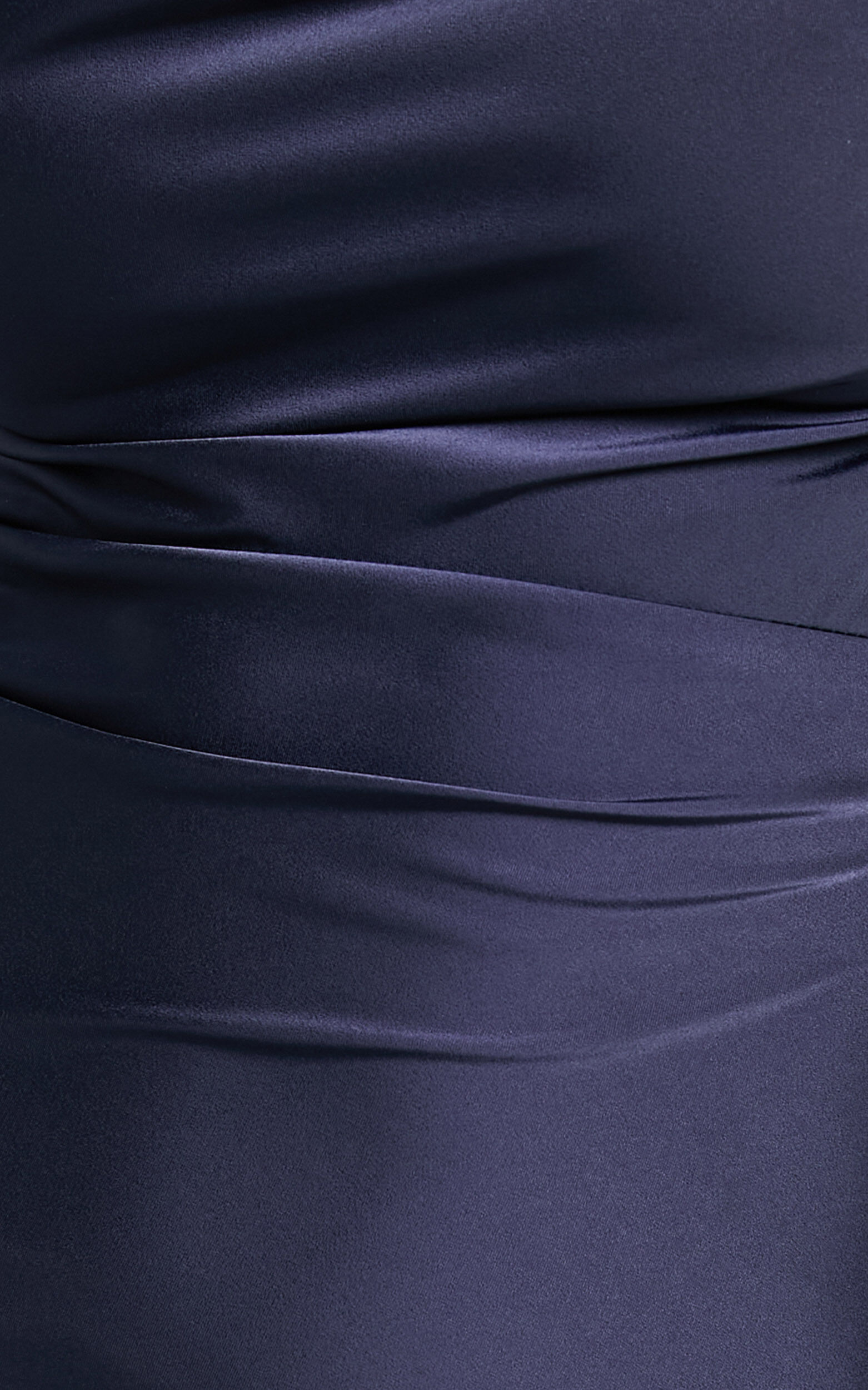 Ardent Maxi Dress - Cowl Neck Tie Back Satin Dress in Navy