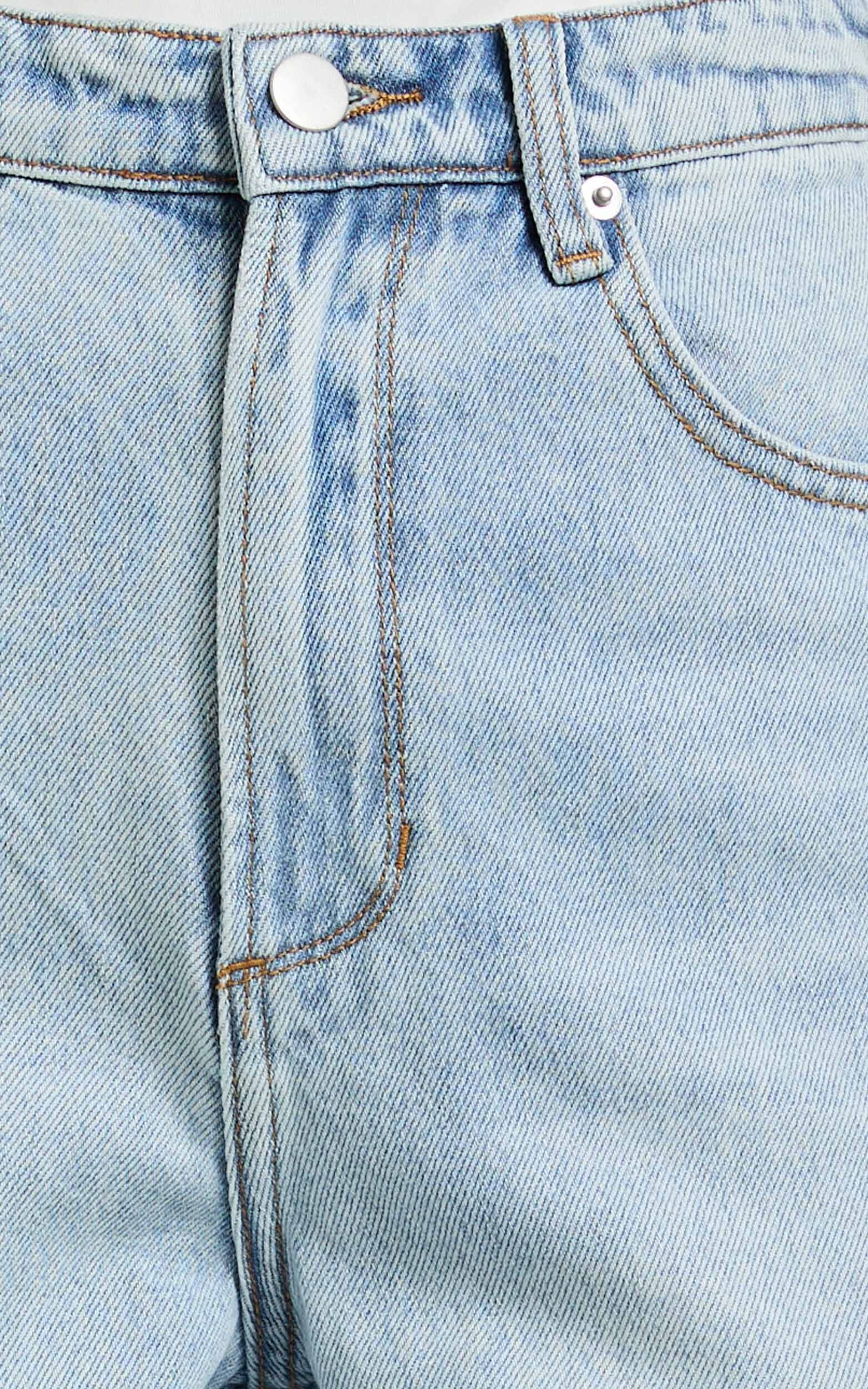 Emman Jeans - High Waisted Cotton Wide Leg Denim Jeans in Sunday Blue