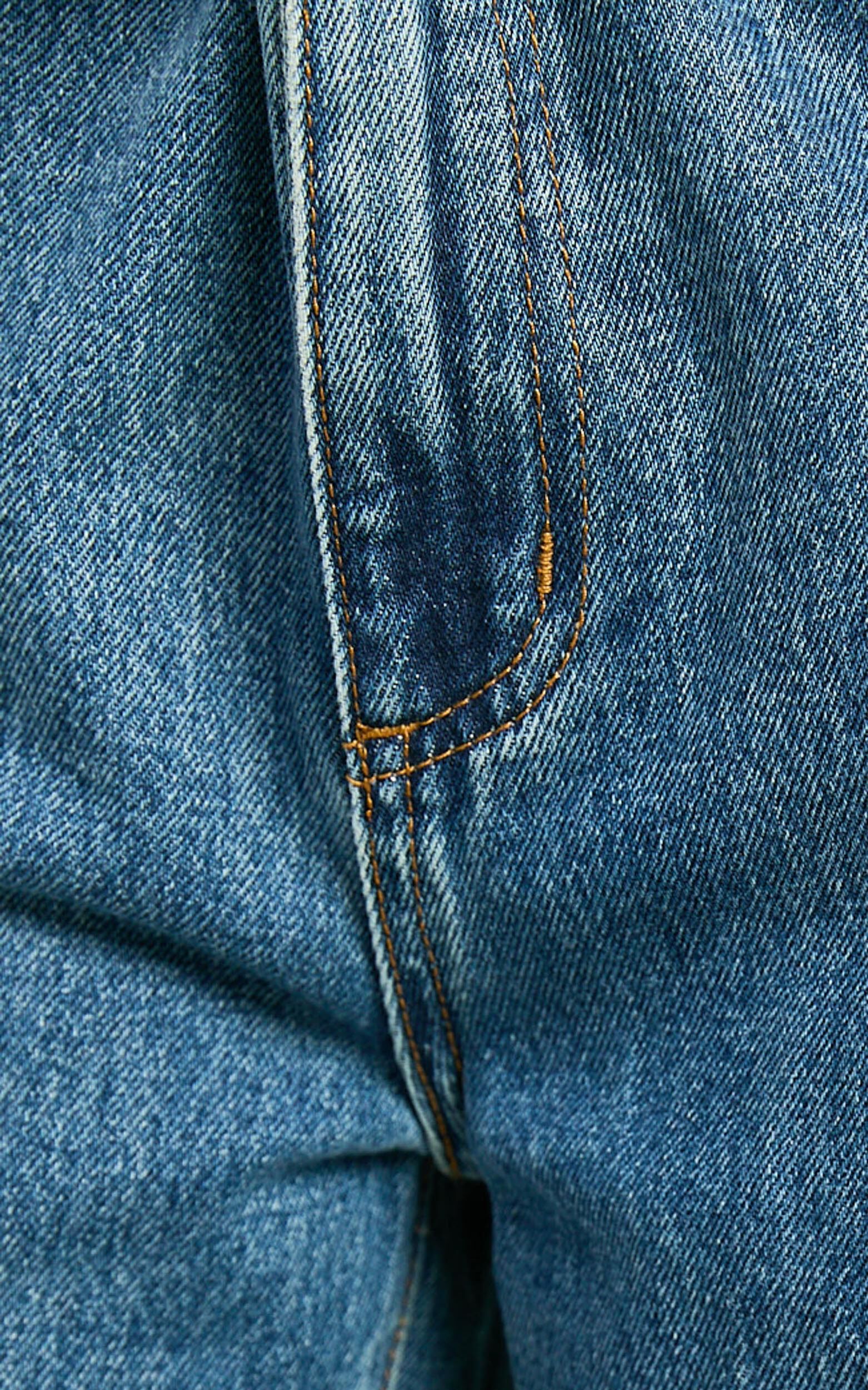 Dexter Jeans - High Waisted Straight Leg Denim Jeans in Dark Blue Wash