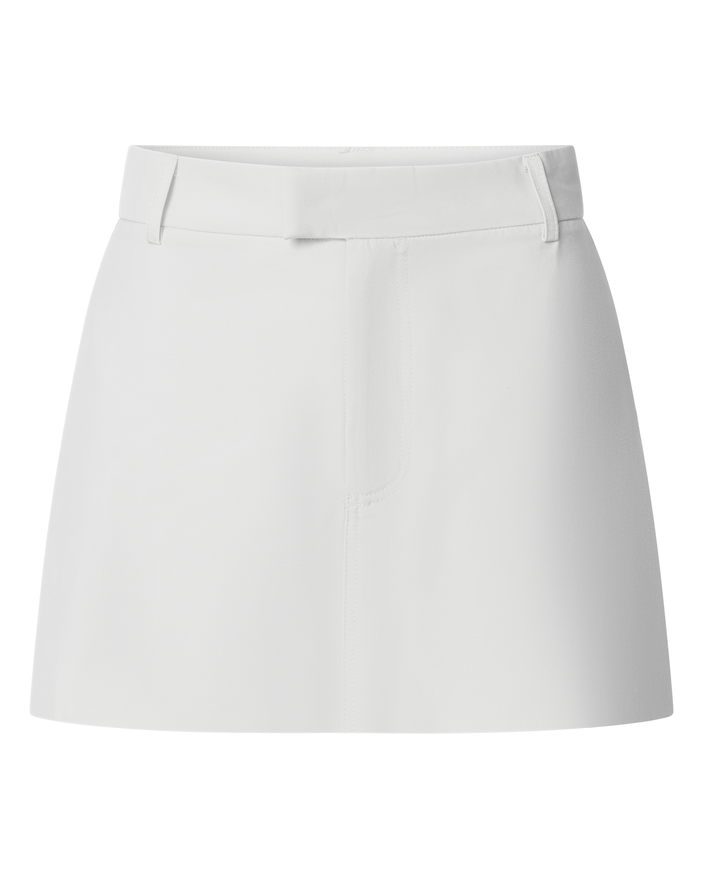 Desi Mini Skirt - Tailored Mid Waisted Skirt in Warm White