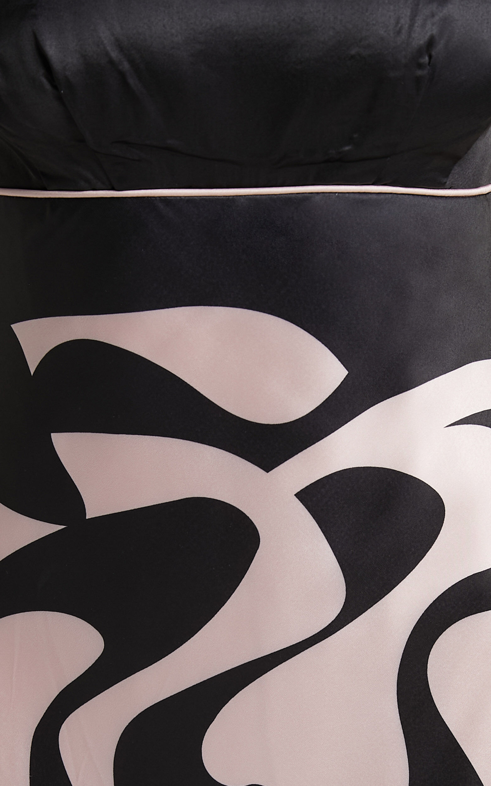 Angela Midi Dress - Thin Strap A Line Dress in Black & Cream Swirl