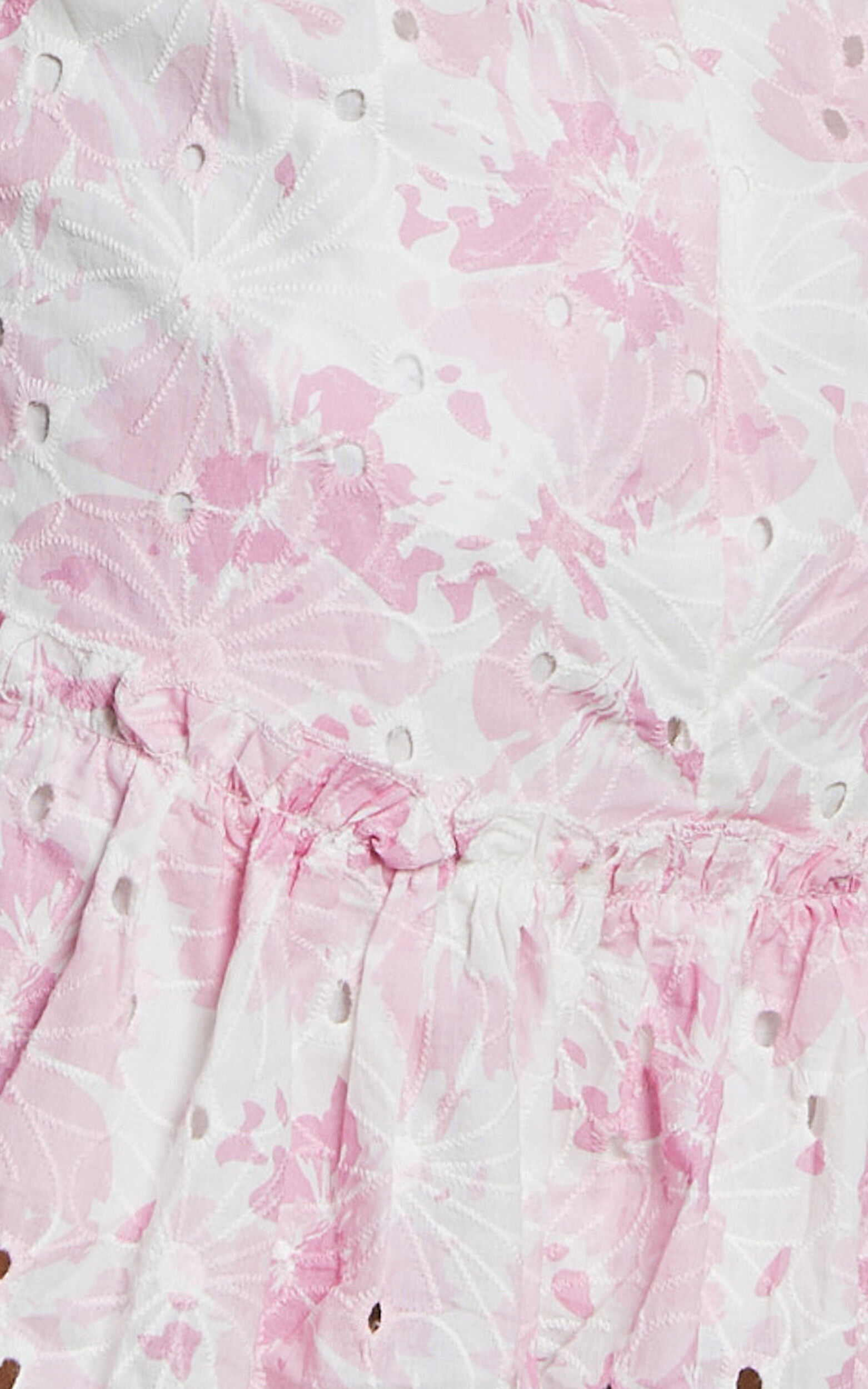 Anisha Mini Dress - Flutter Sleeve Straight Neck With Tie Back Dress in Pink and White Floral Print