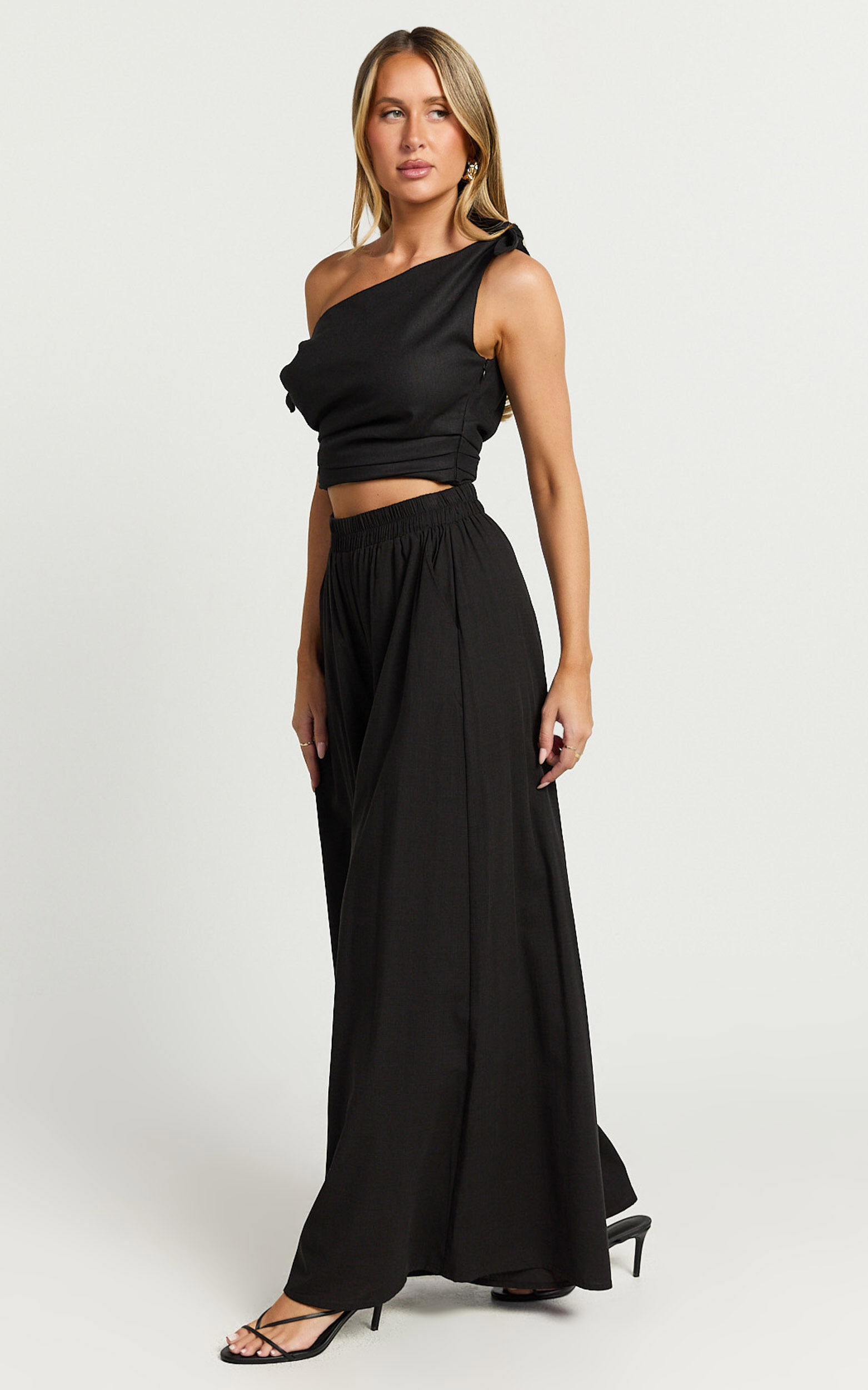 Tamara Pants - High Elasticated Waist Wide Leg Pants in Black