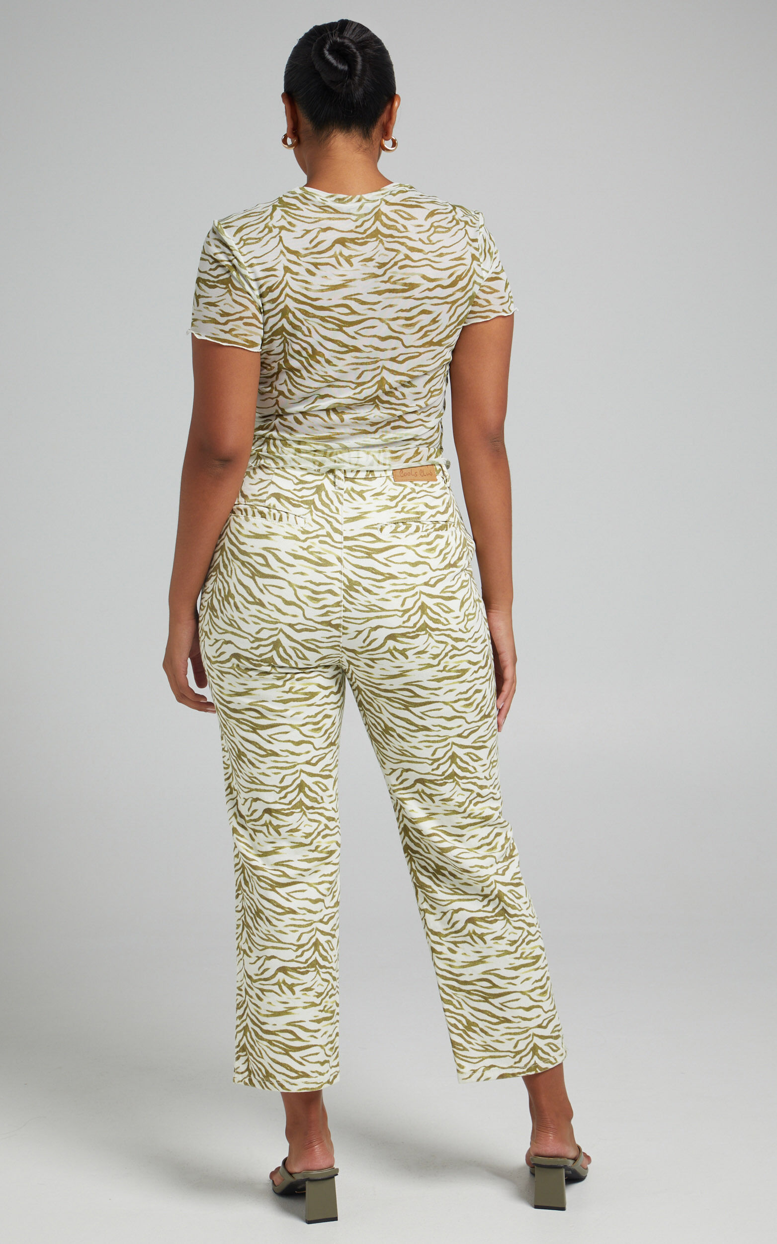 Cools Club - Mid Rise California Pant in HERB ZEBRA