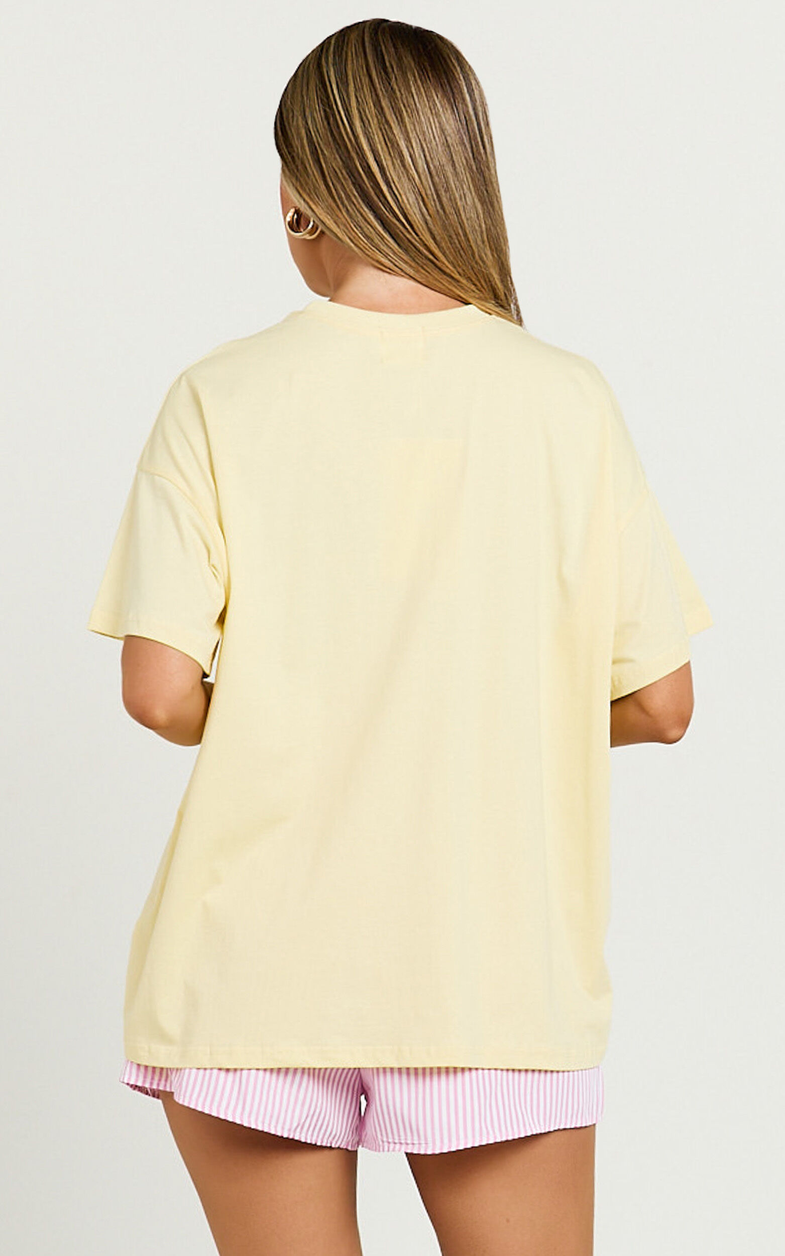 Duffy Two Piece Set - Grapefruit Paradise T-shirt Set in Yellow/Pink