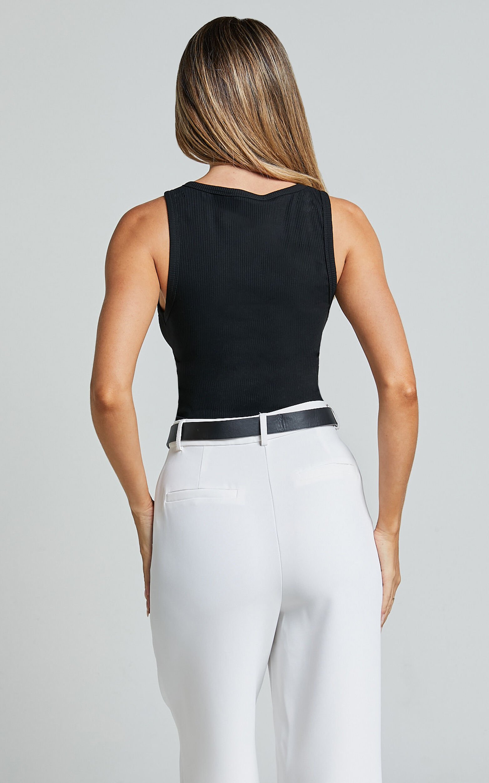 Can't You Tell Top - Ribbed Tank Top in Black