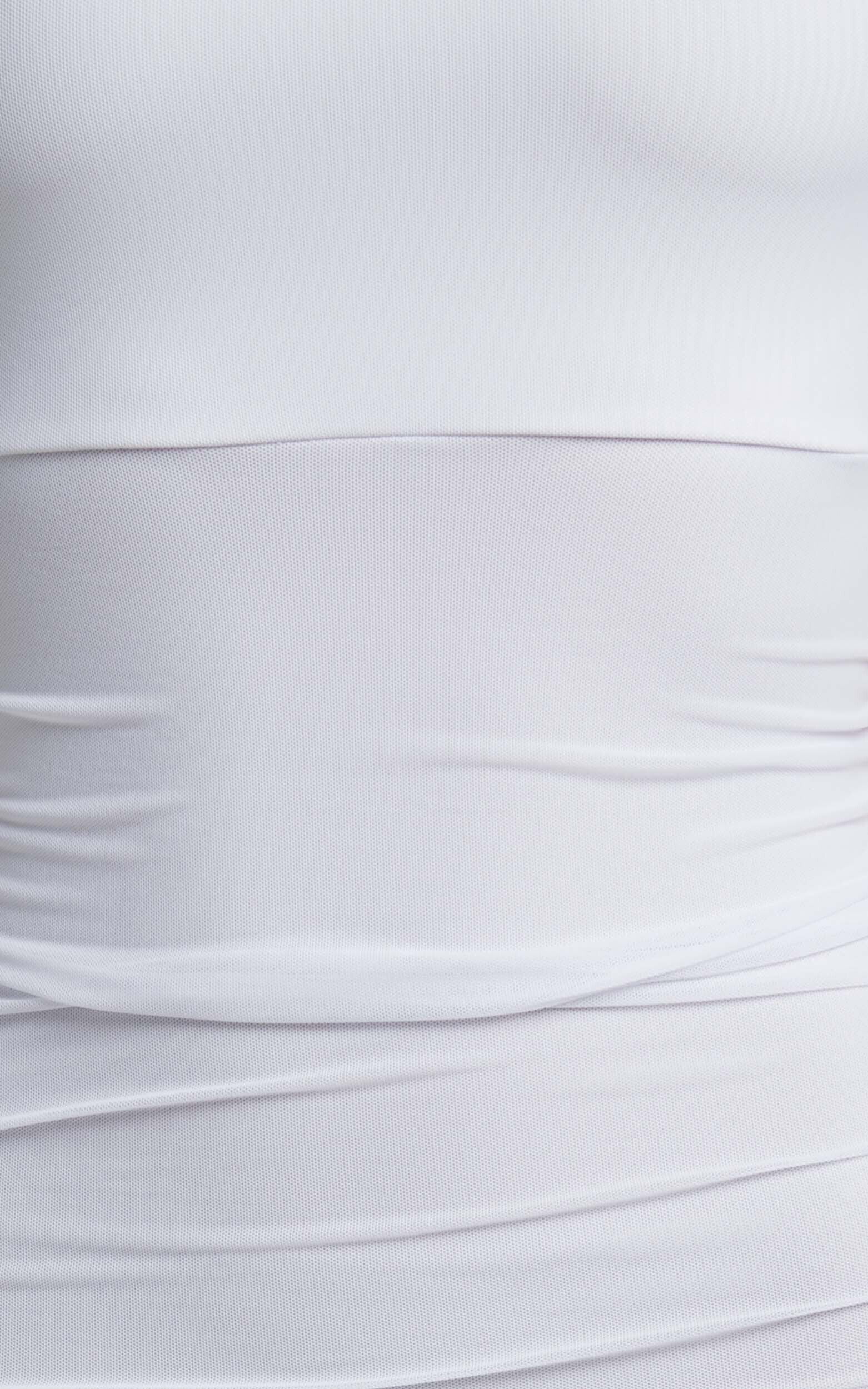 Coming For You Midi Dress - Mesh Dress in White Mesh