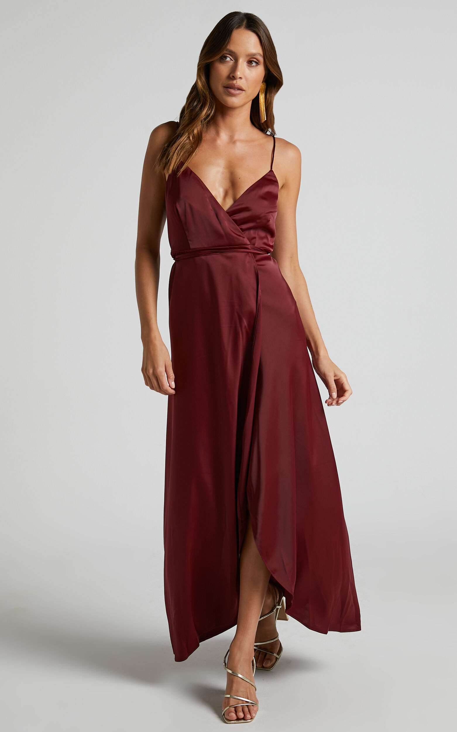 Mine Would Be You Midi Dress - Wrap Dress in Wine