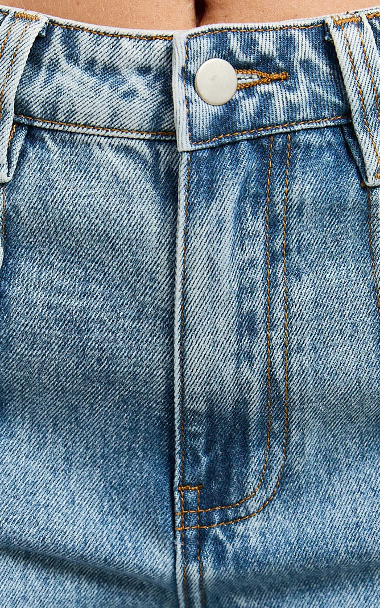 Jolene Jeans - Mid Rise Wide Leg Recycled Denim Cropped Jeans in Mid Blue Wash