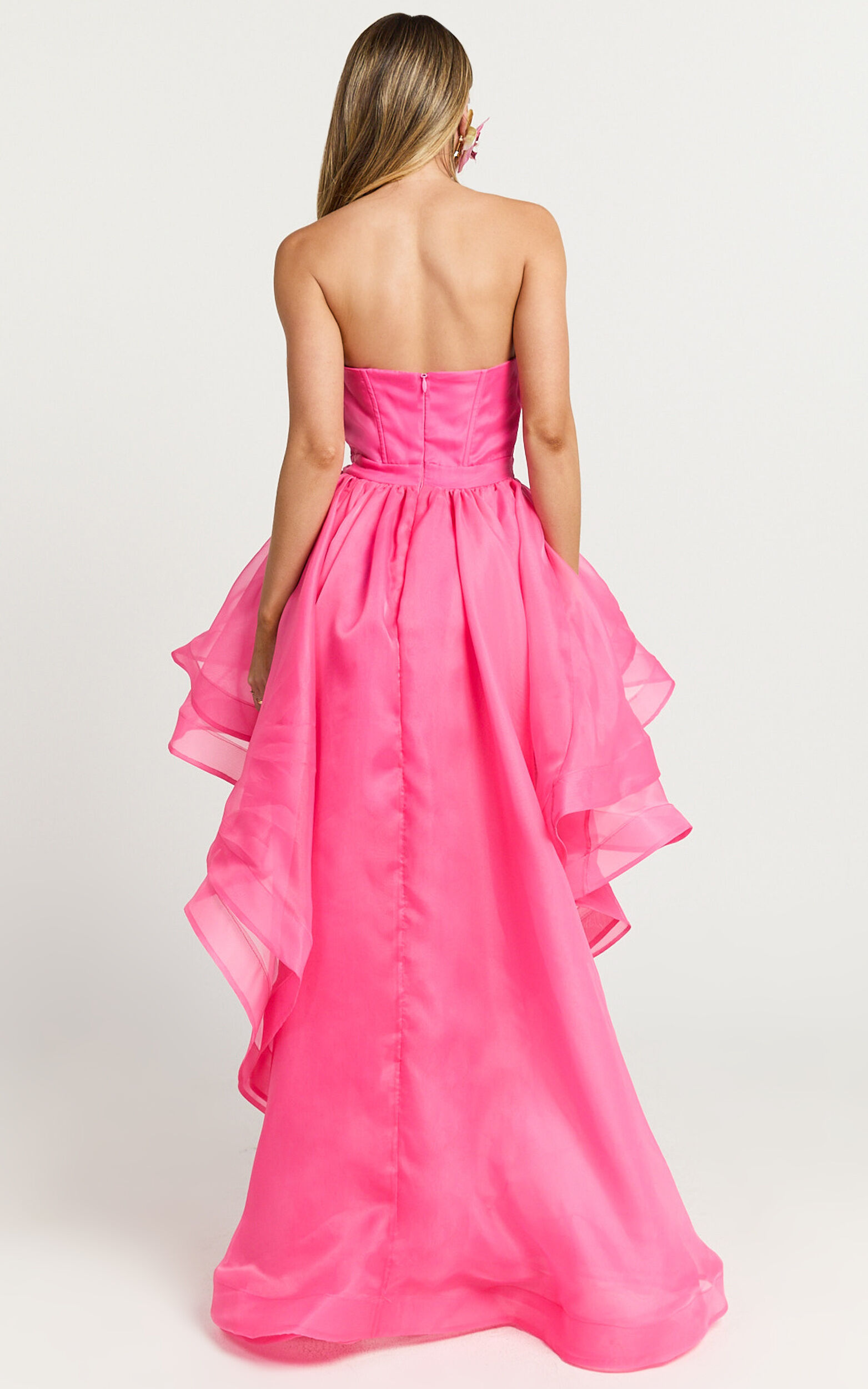 Amalie The Label - Musee Sweetheart High Low Dress in Hot Pink