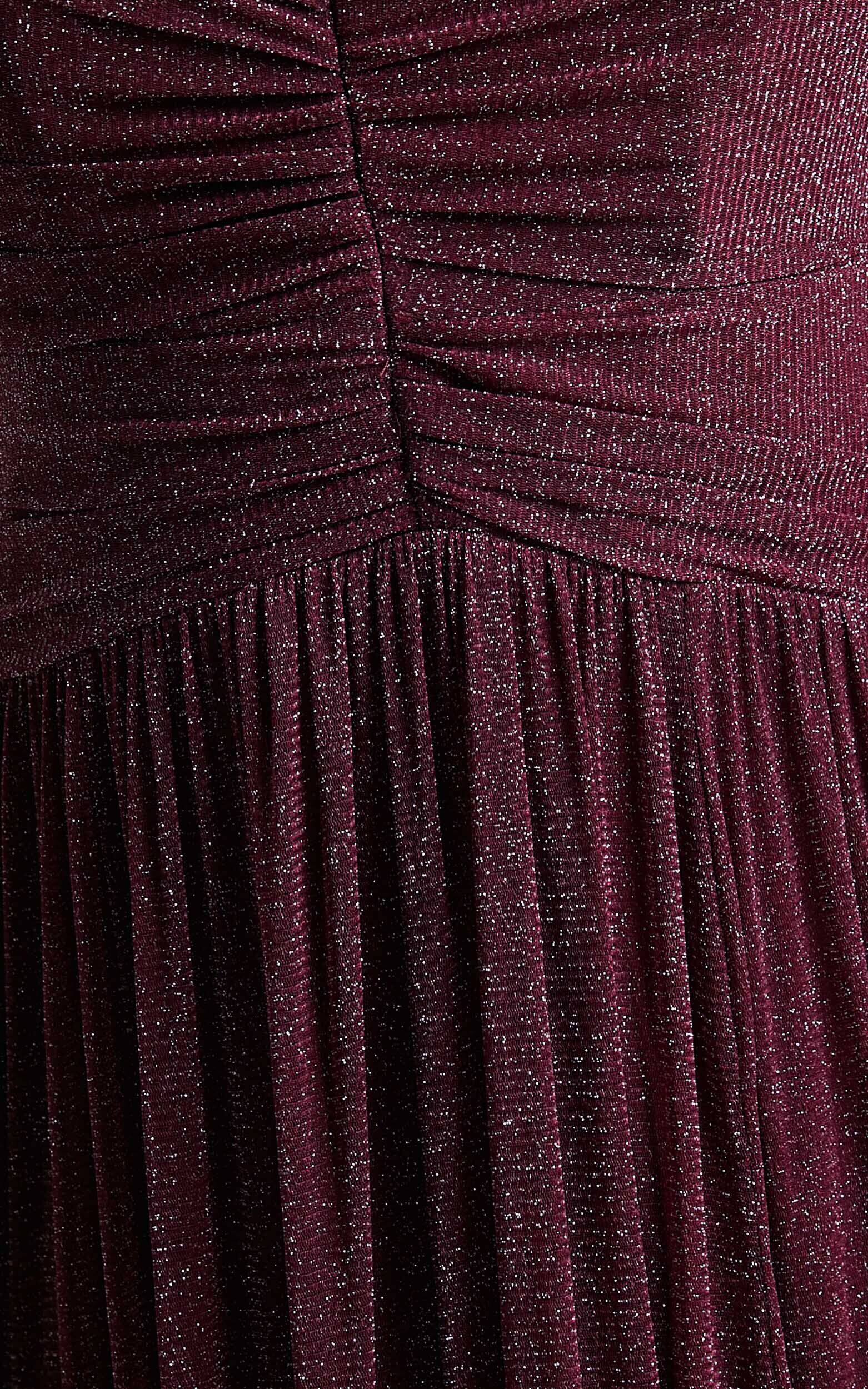 Vivienne Maxi Dress - Sweetheart Ruched Bodice in Burgundy