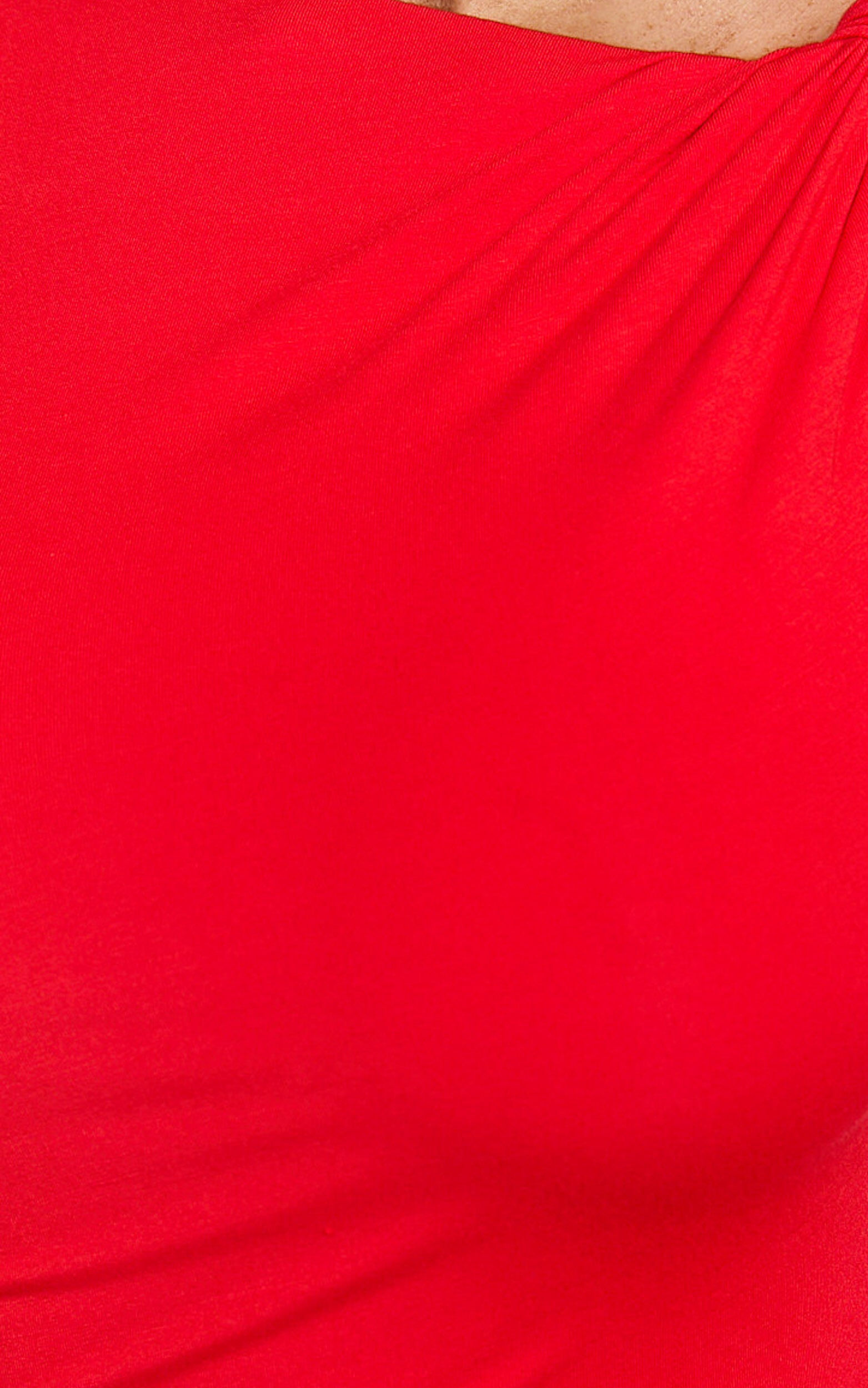 Aisha Maxi Dress - Sleeveless Twist Strap Bodycon Dress in Red