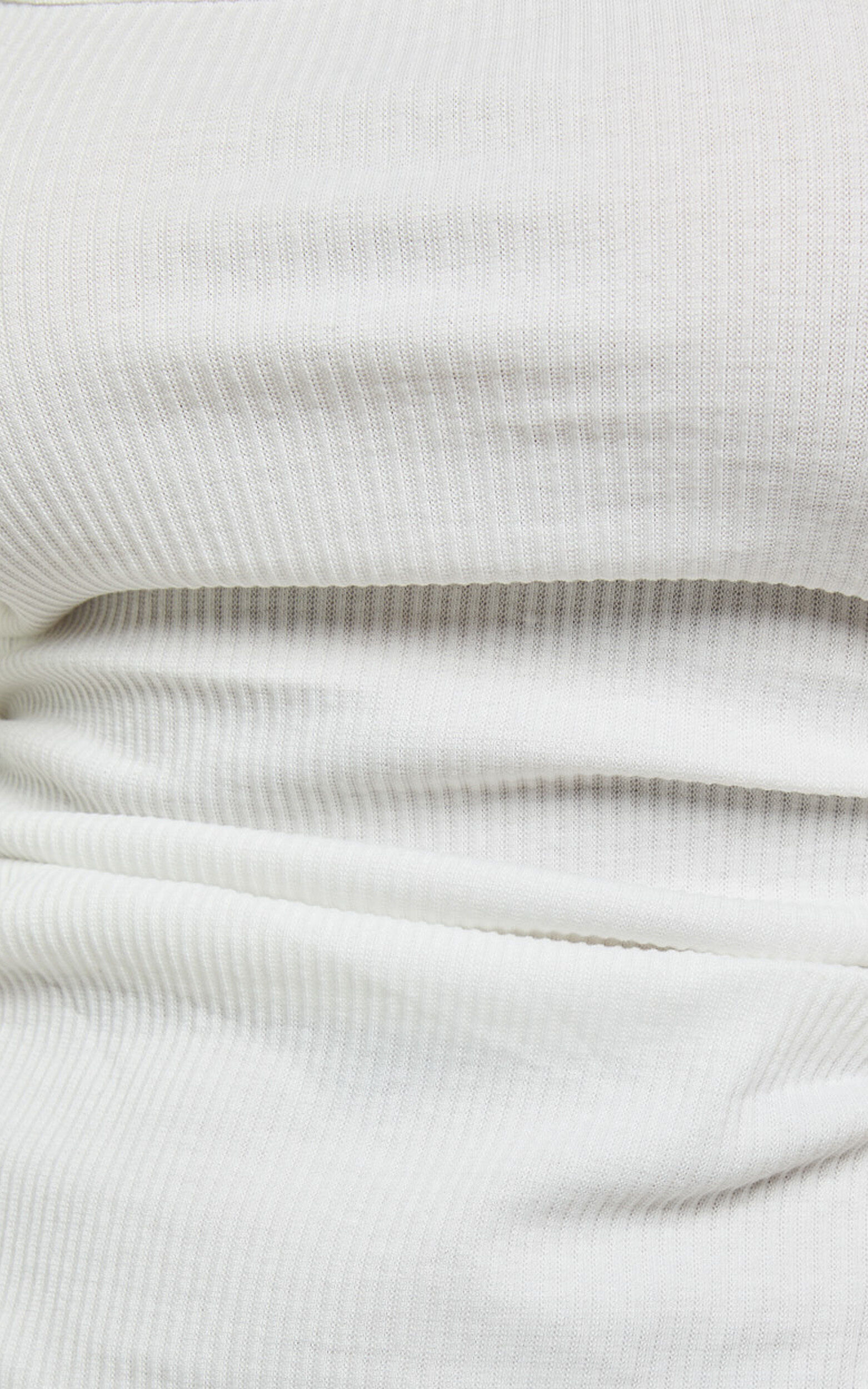 Sarina Midi Dress - Ribbed Scoop Neck Dress in White