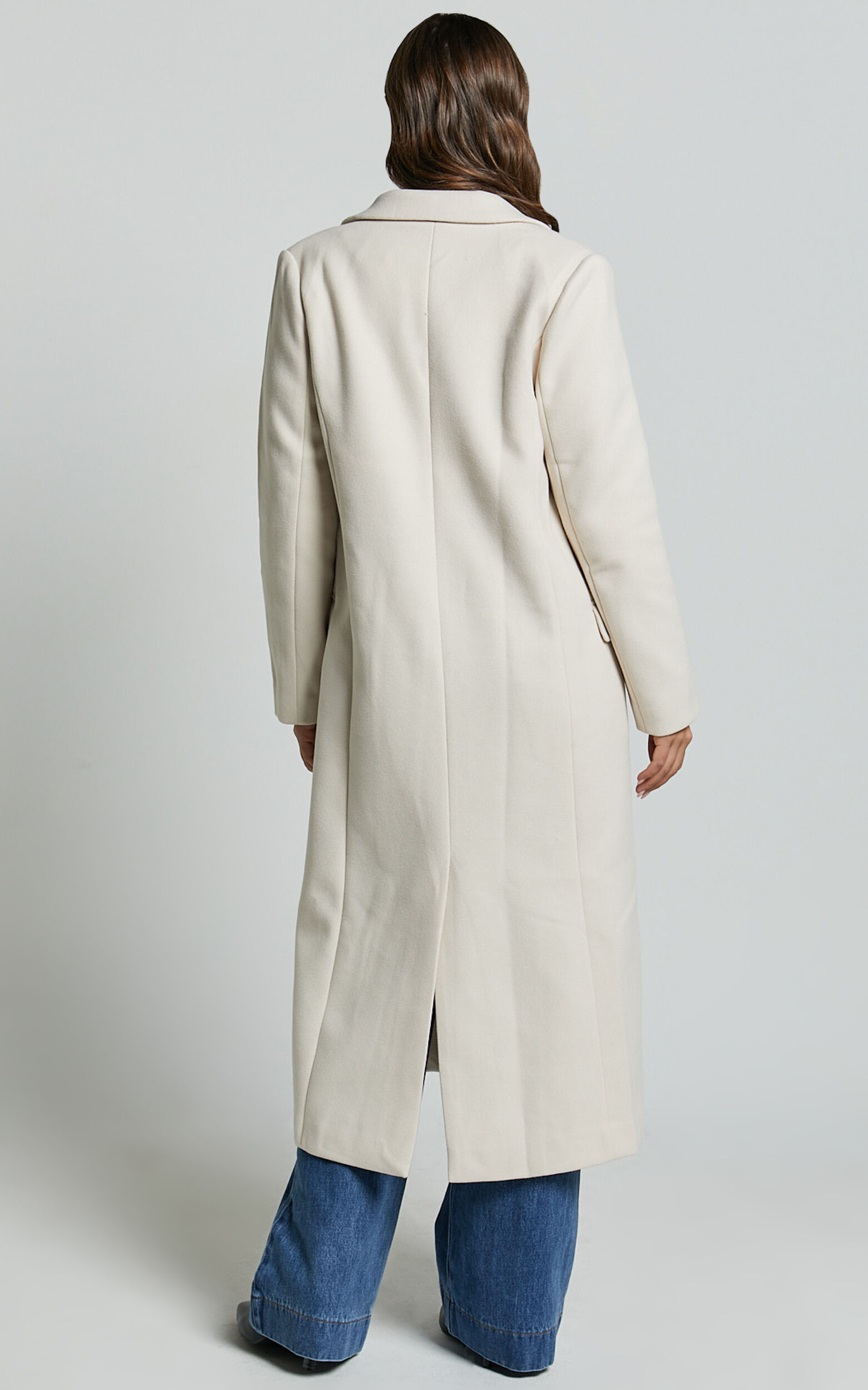 Colby Coat - Tailored Longline Coat in Stone