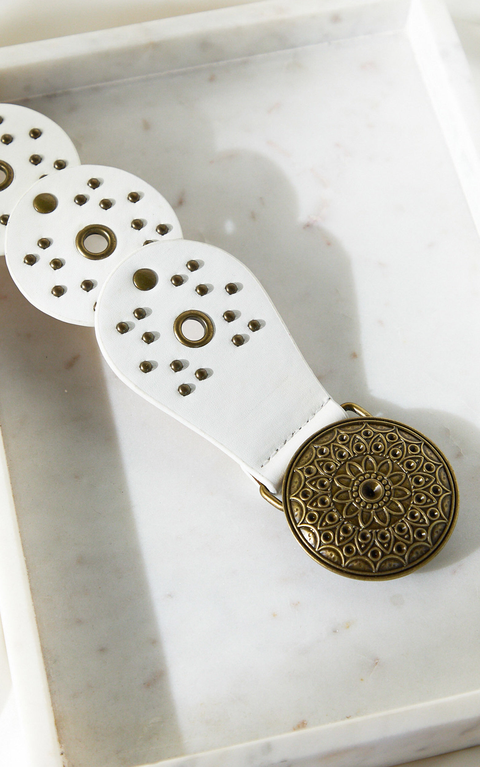 Eileen Belt - Chunky Statement Belt in White