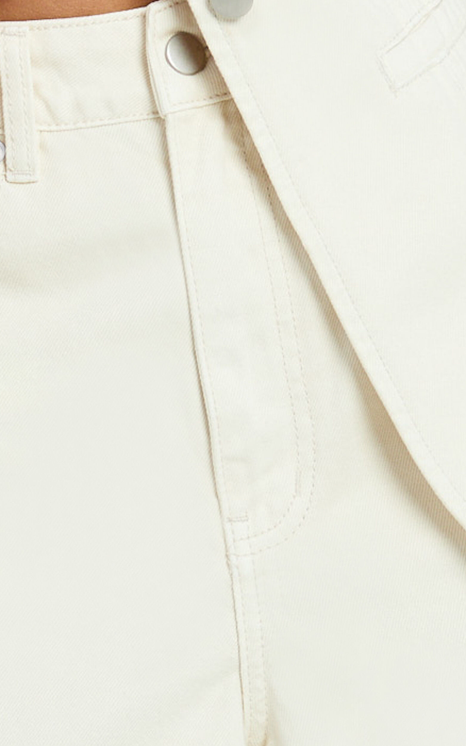 Rhianna Shorts - Mid Waist Recycled Denim Shorts in Ecru