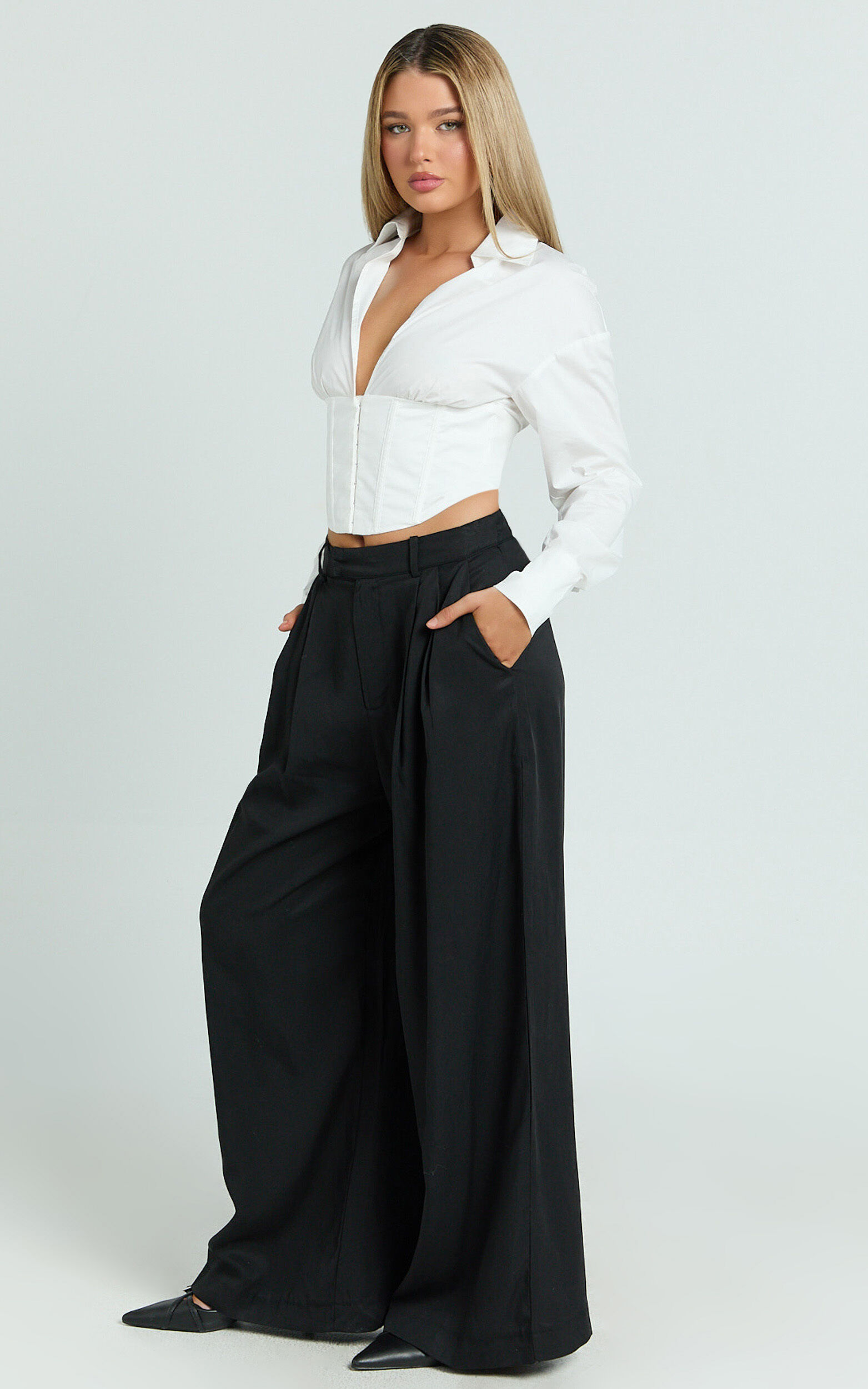 Clarke Pants - High Waist Wide Leg Pants in Black