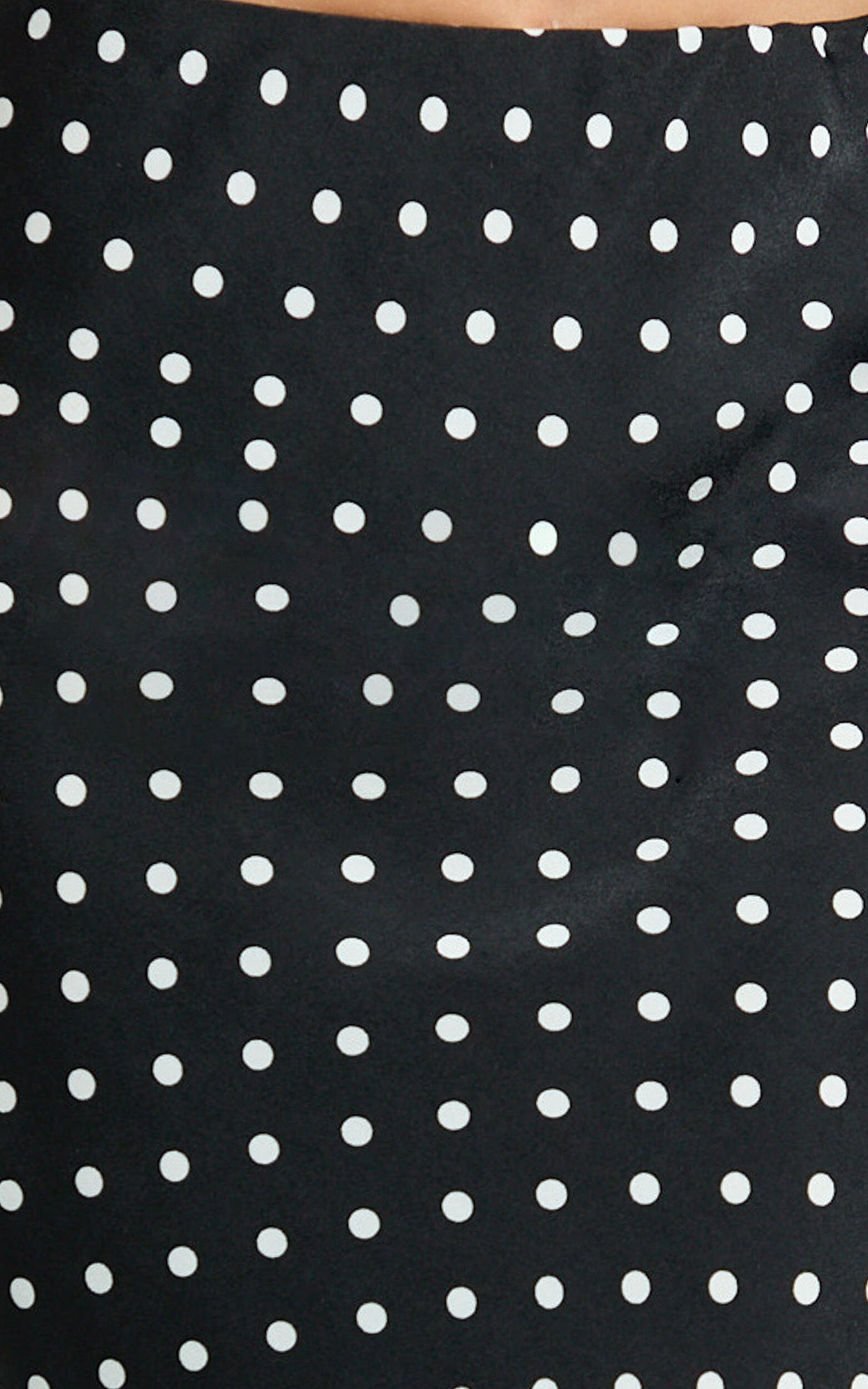 Amari Maxi Skirt - High Waisted Bias Cut Skirt in Black Polka Dot