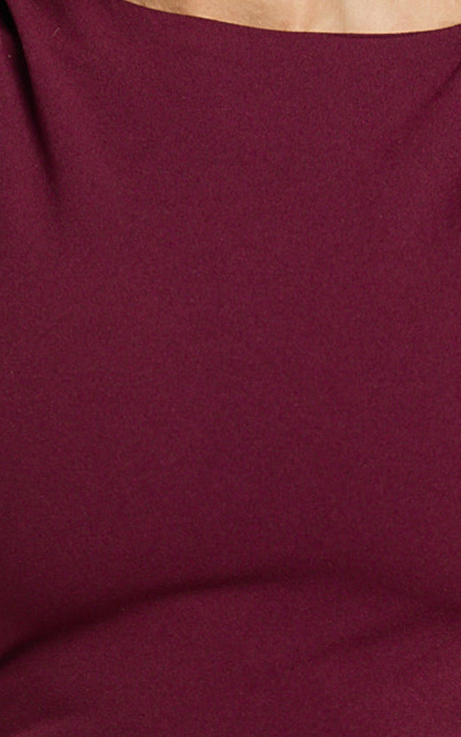 Marga Maxi Dress - High Neck Shoulder Detailing Dress in Wine