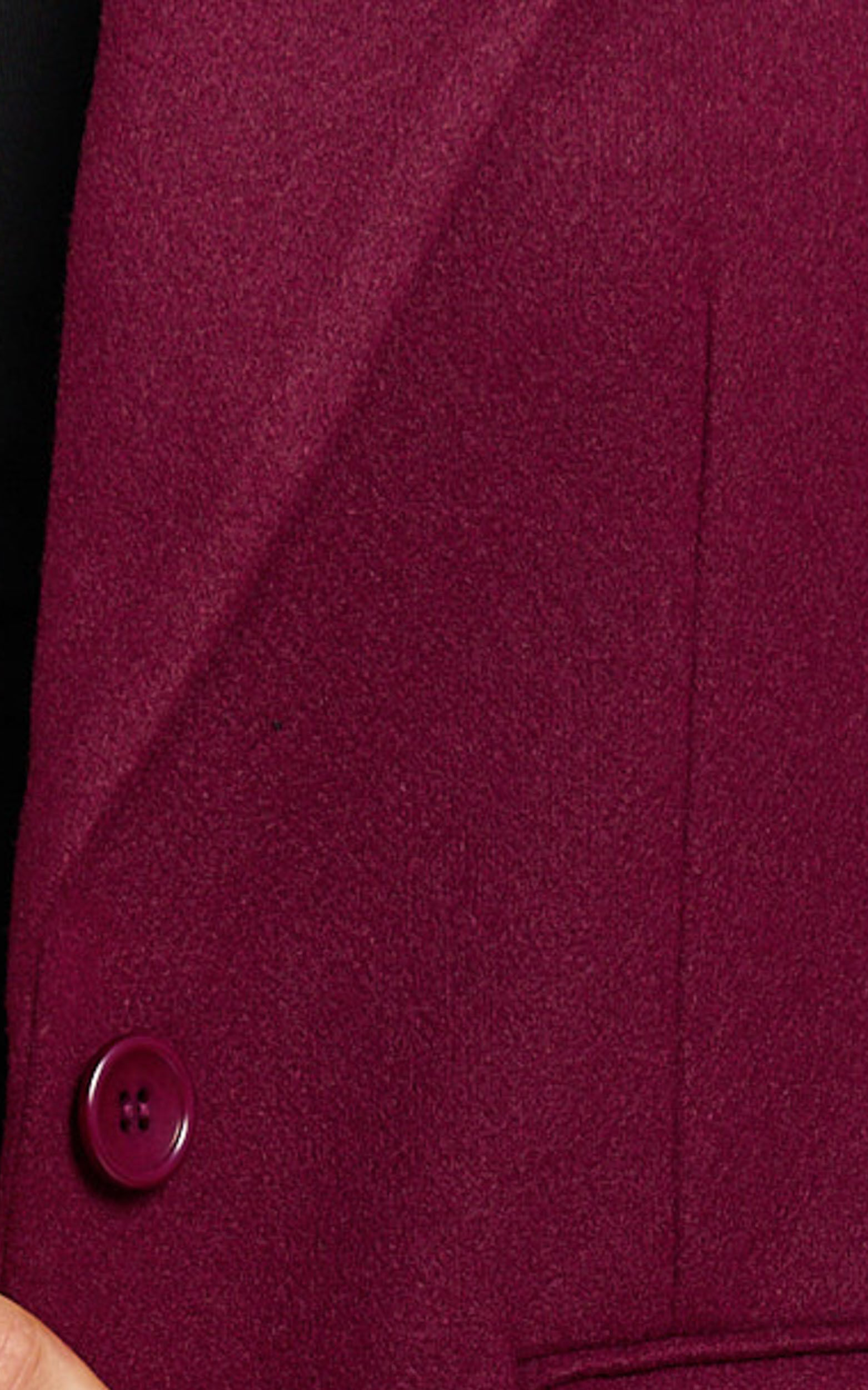 Michaela Coat - Oversized Lapel Single Button Coat in Wine