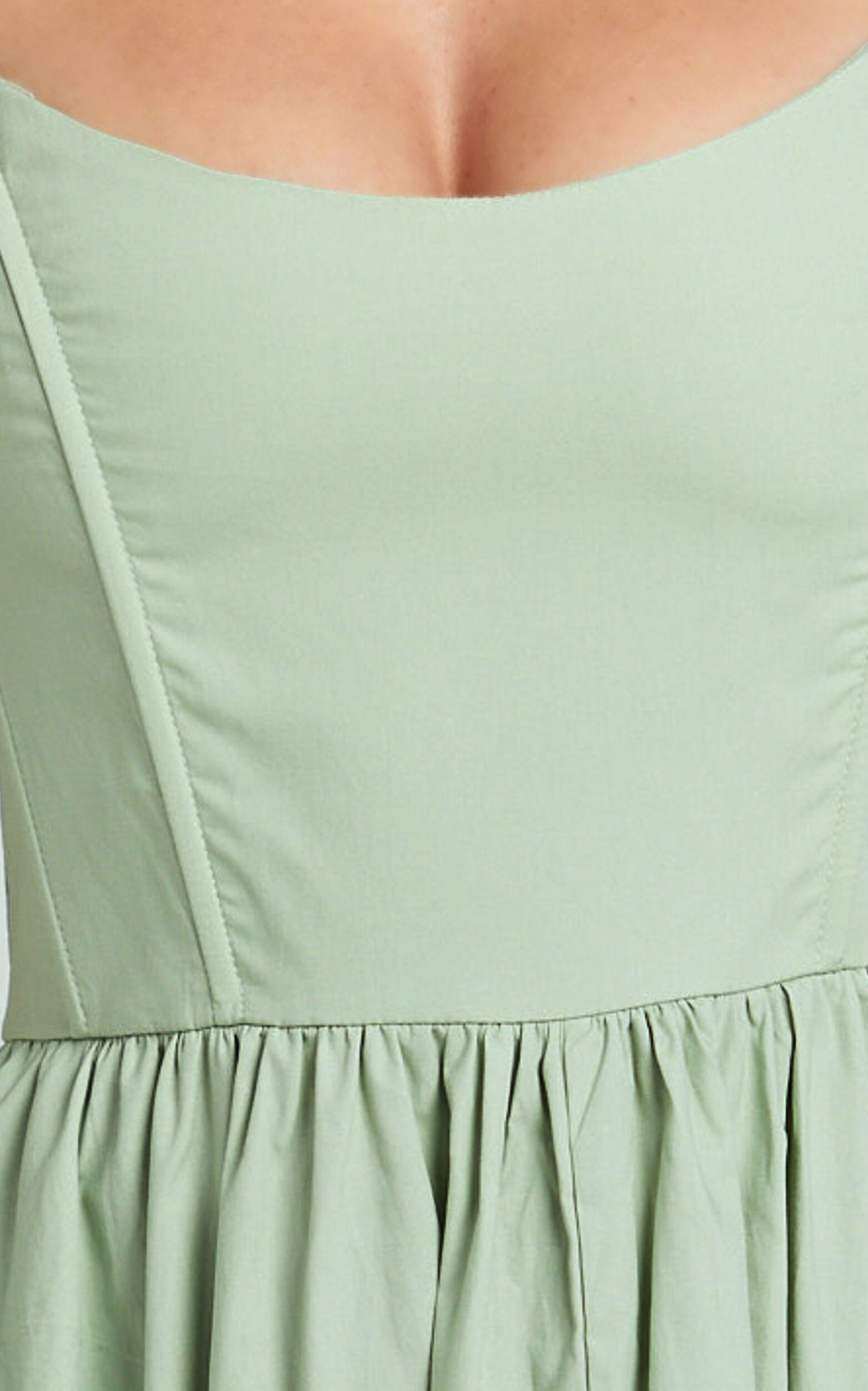 Braelyn Midi Dress - Scoop Neck Flare Dress in Sage