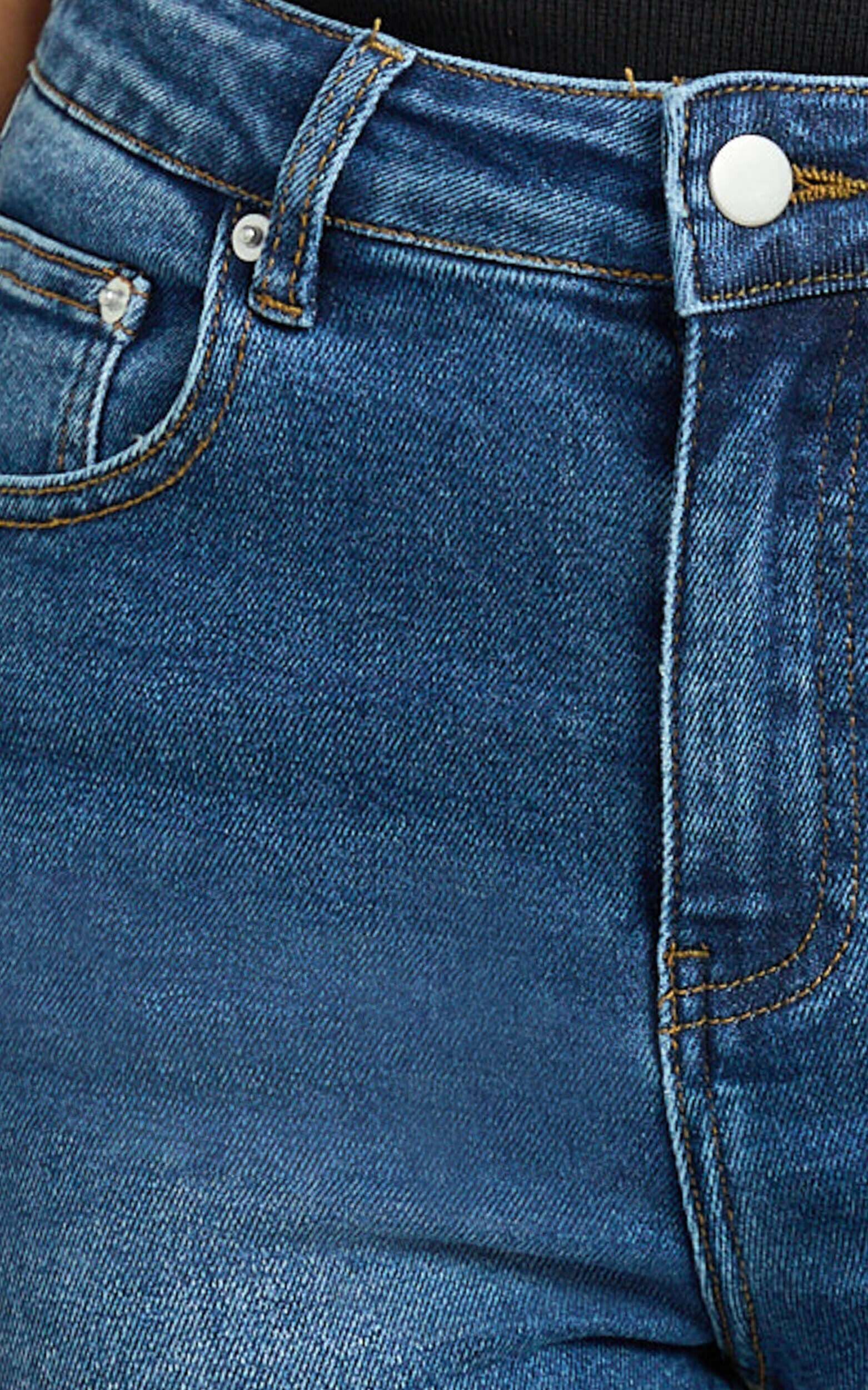 Duffy Jeans - High Waisted Super Stretch Skinny Denim Jeans in Dark Blue Wash