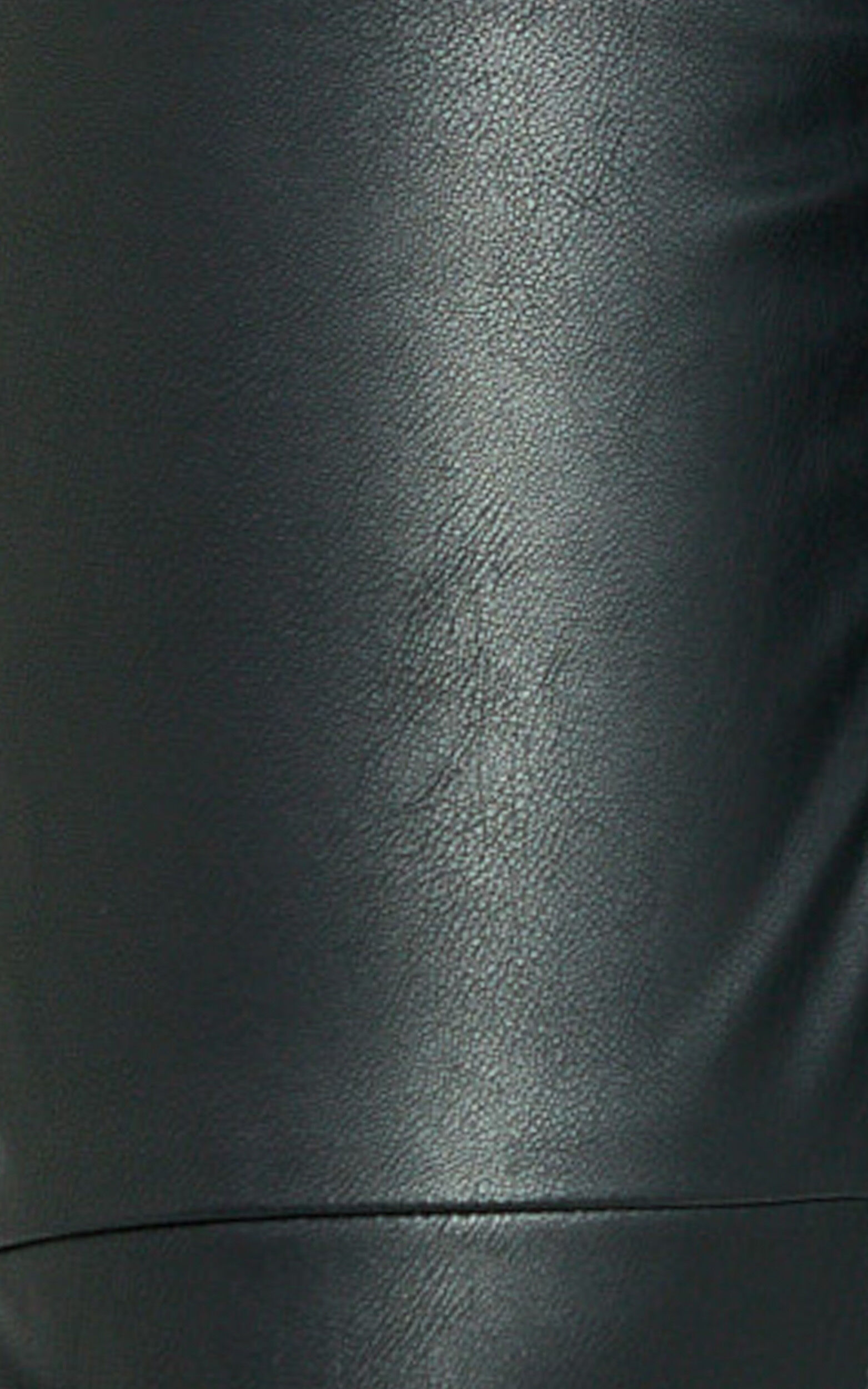 Marzia Pants - Faux Leather Mid Waisted Straight Leg Pants in Black