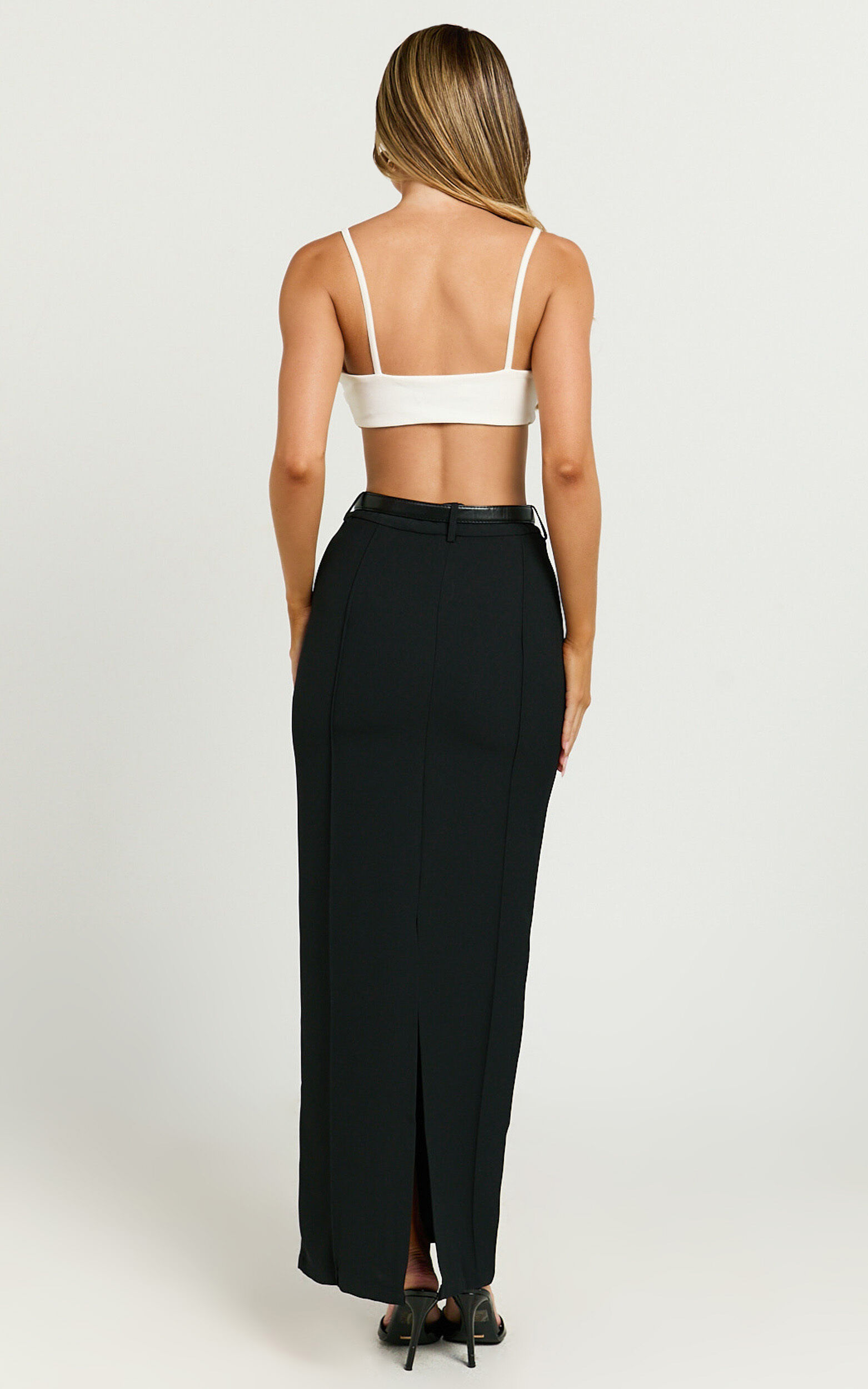 Stella Maxi Skirt - High Waisted Pencil Skirt in Black