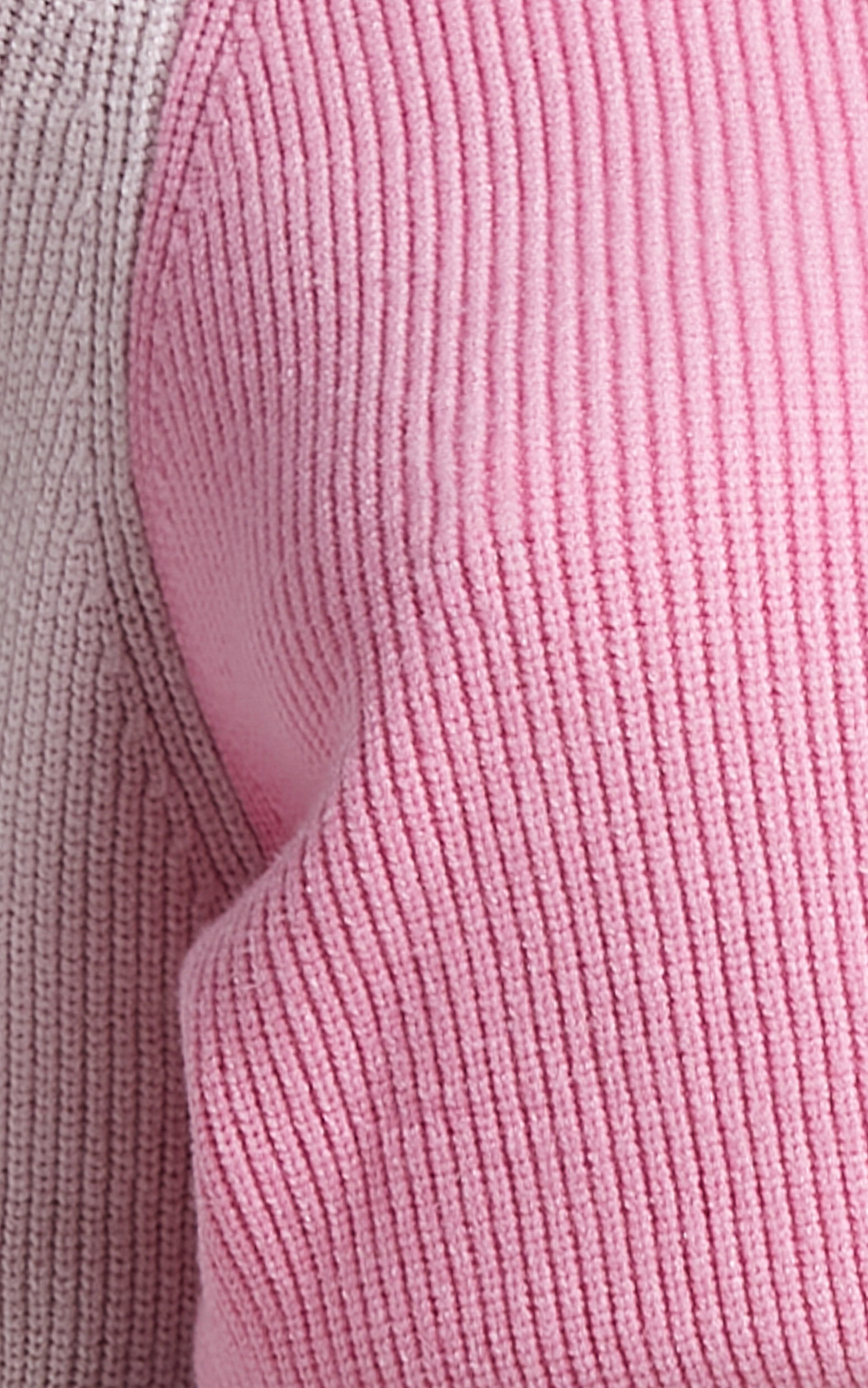 Kensley Jumper - Colour Block Turtleneck Balloon Sleeve Knit Jumper in Pink