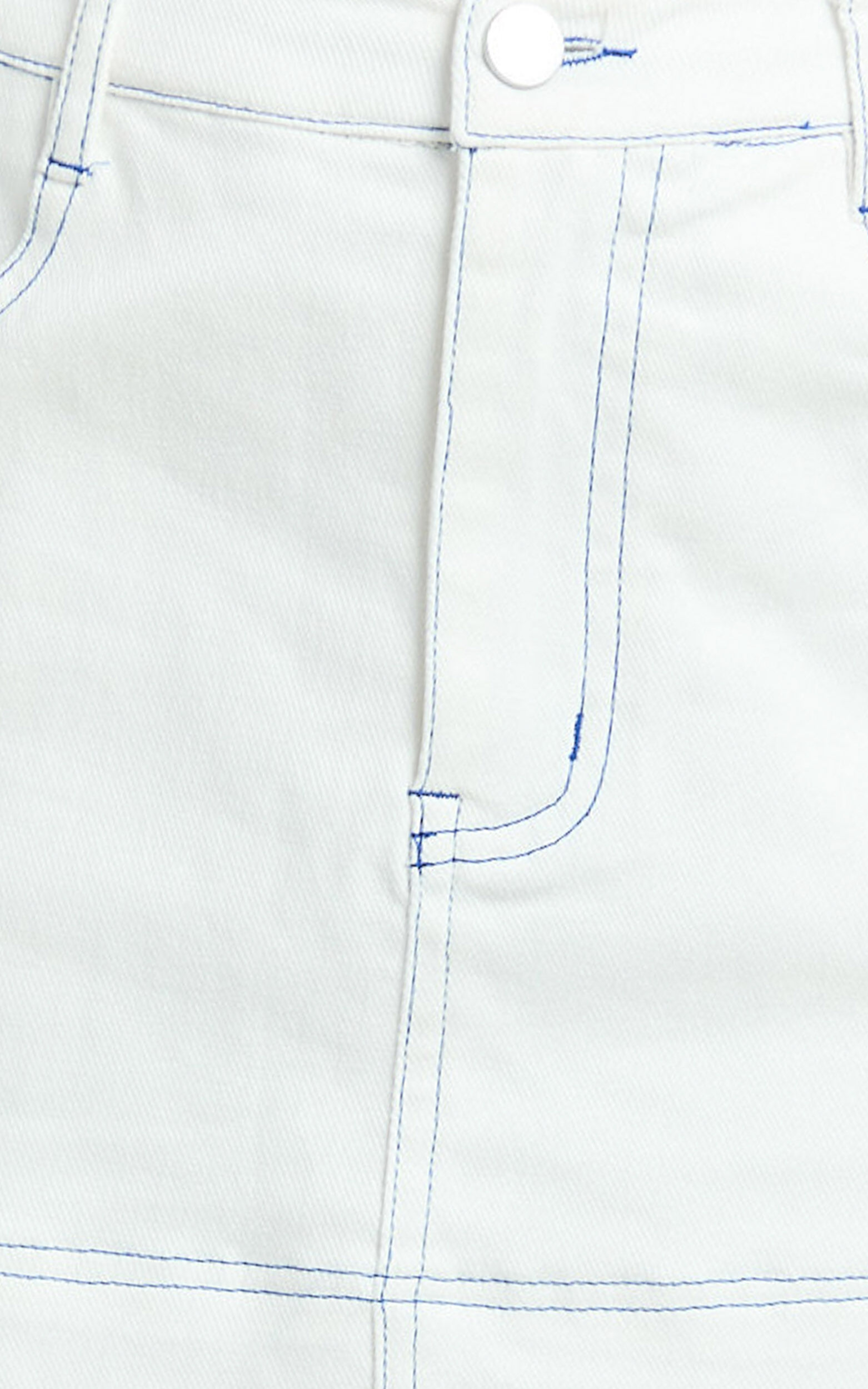 Richelle Skort - Mid Waisted Mini Skirt With Contrast Stitch Detail in Off White