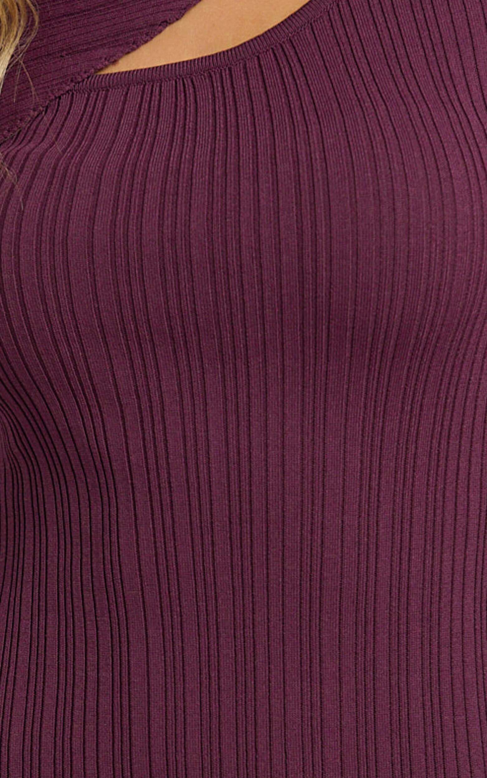 Zoya Mini Dress - Long Sleeve Bodycon Dress in Wine