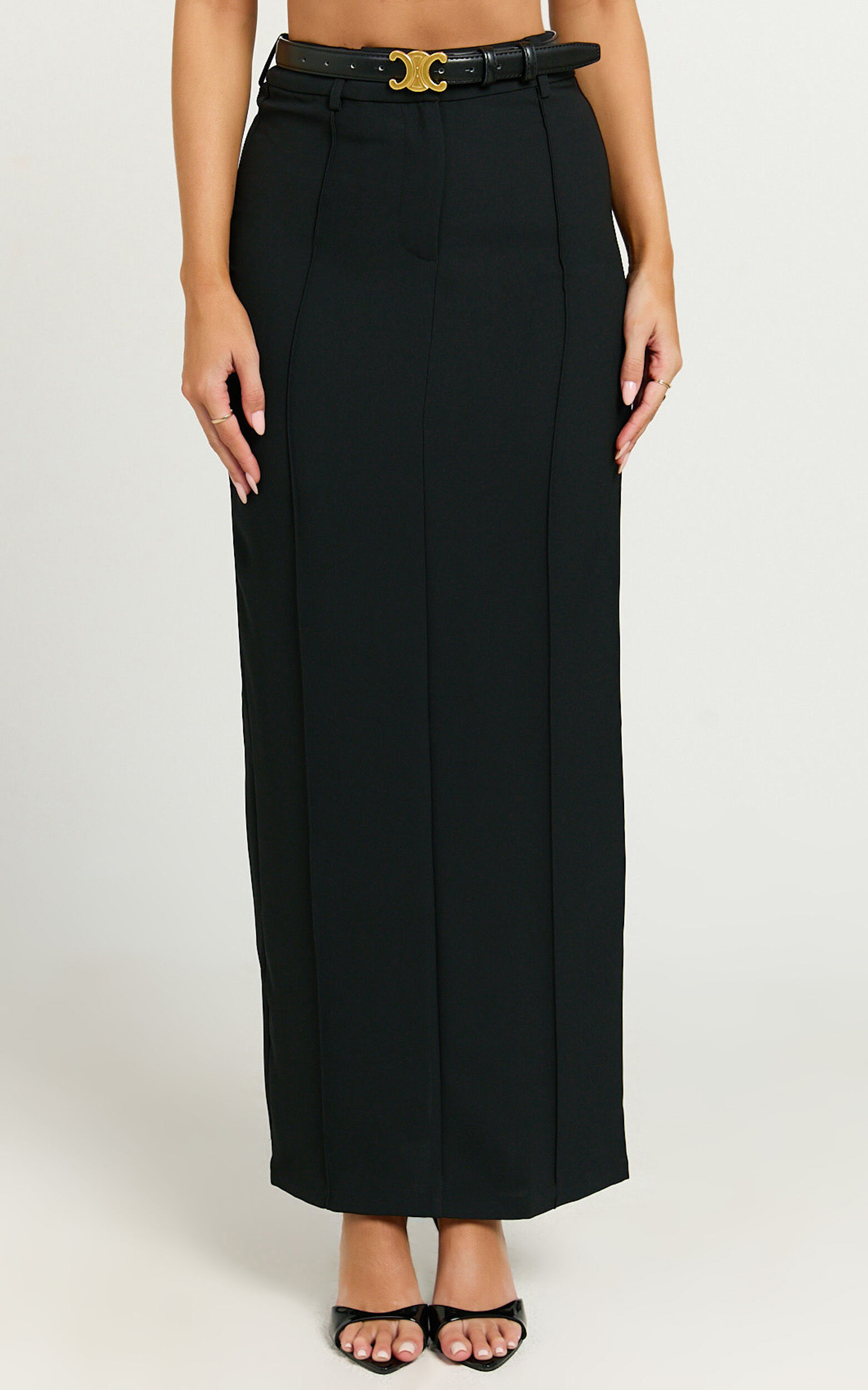 Stella Maxi Skirt - High Waisted Pencil Skirt in Black