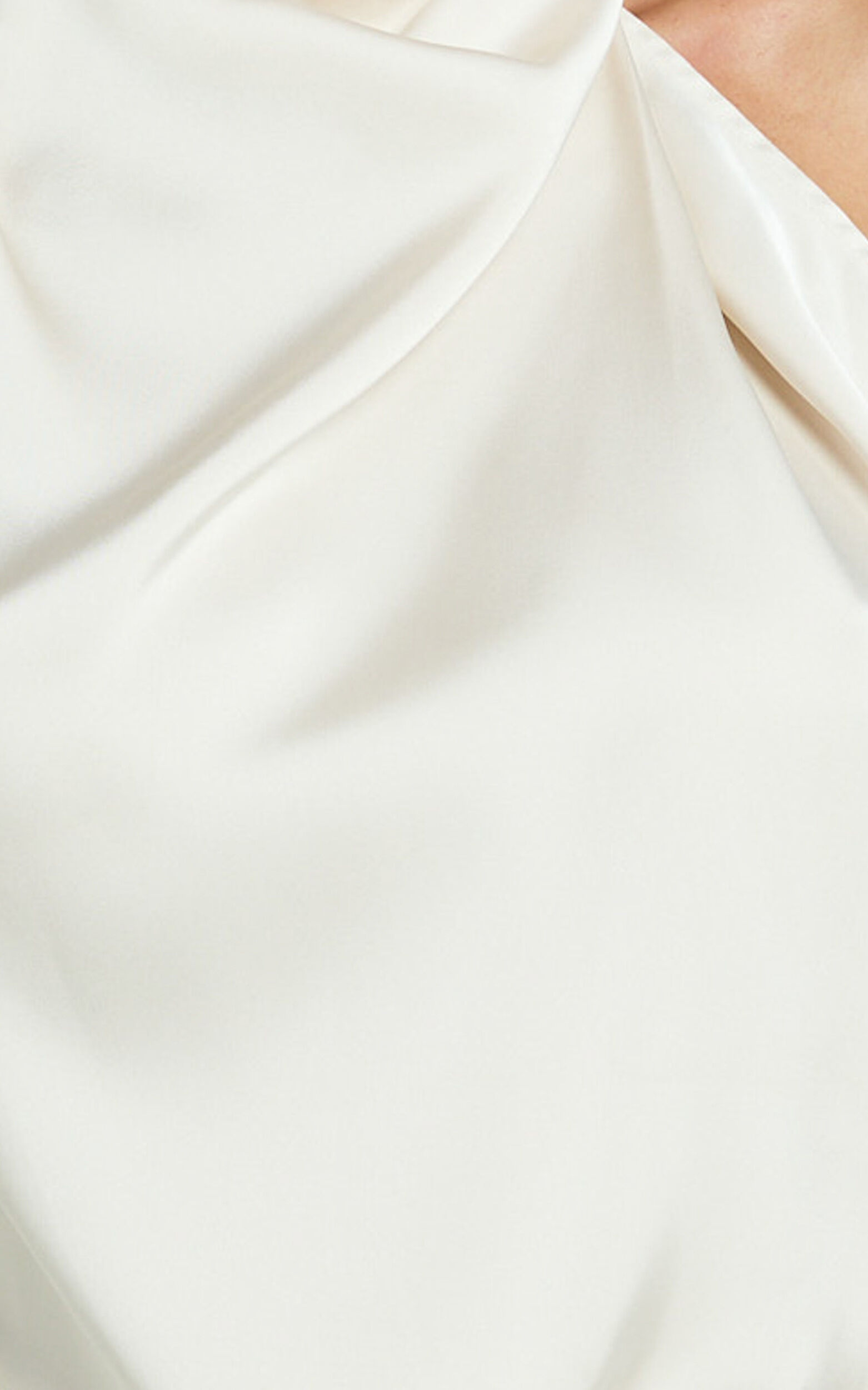 Jase Top - High Neck Scarf Top in Oyster