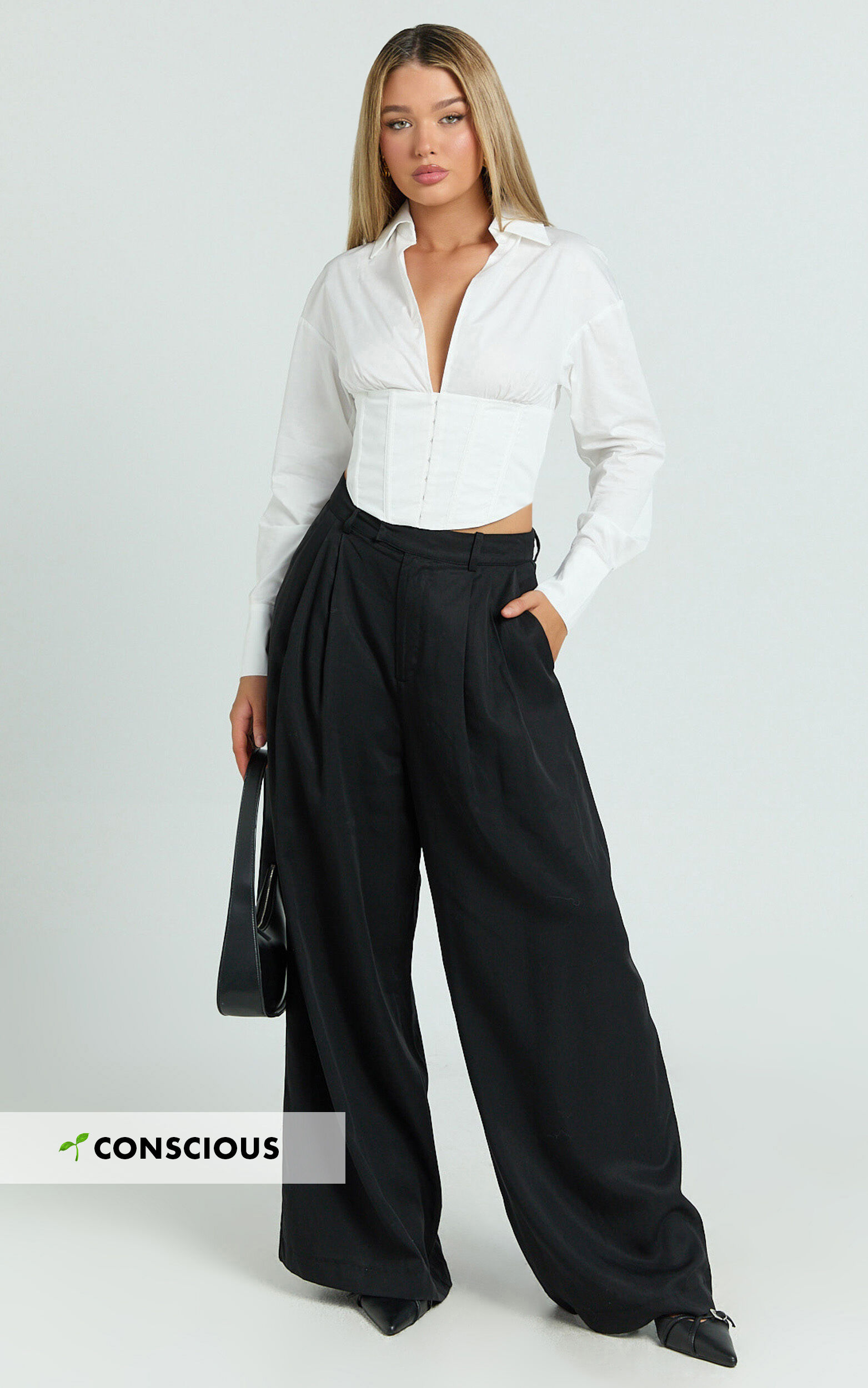 Clarke Pants - High Waist Wide Leg Pants in Black